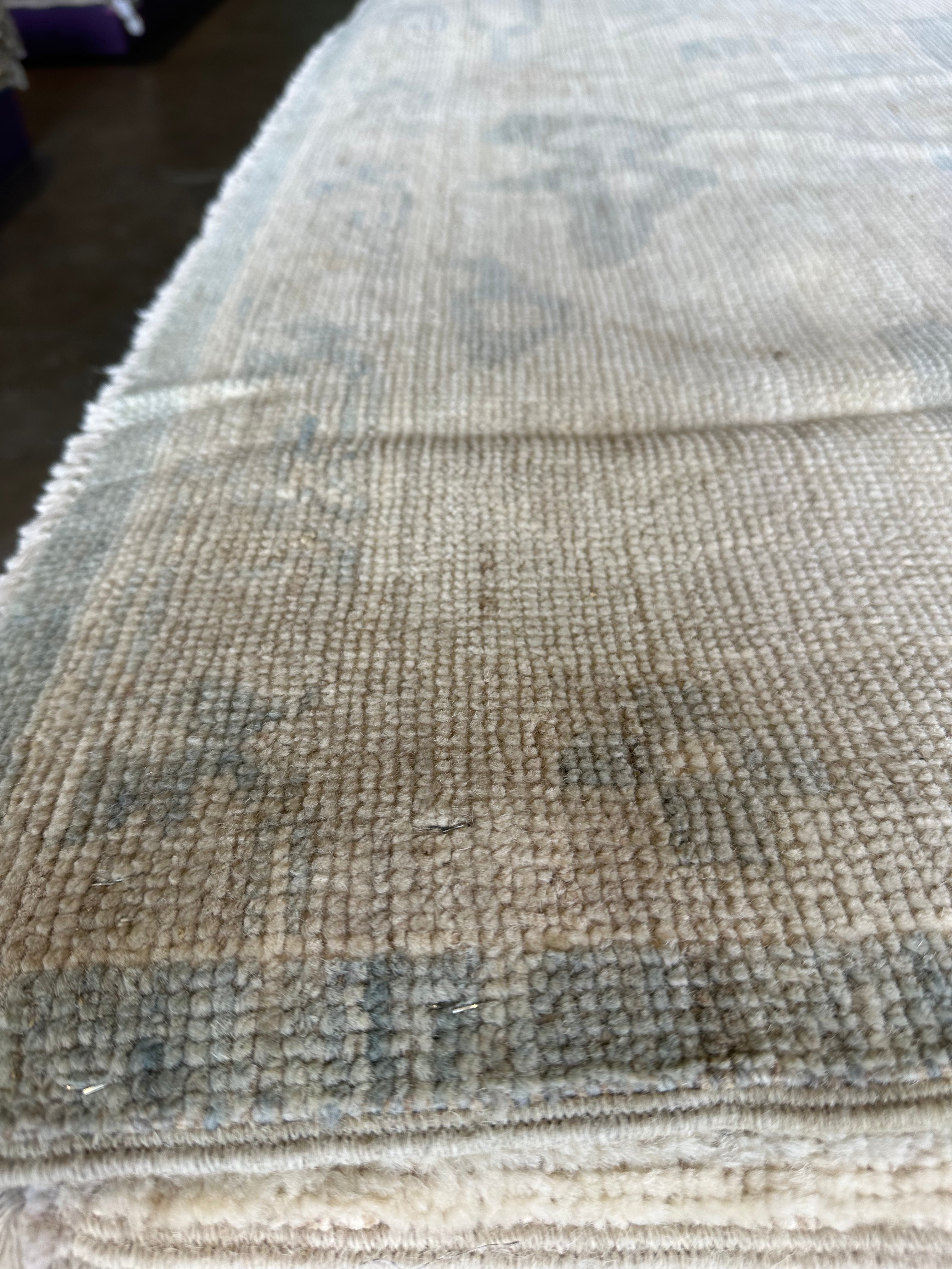 Chrystal Lotz 9.1x11.9 Green Whitewashed Afghani Oushak Rug