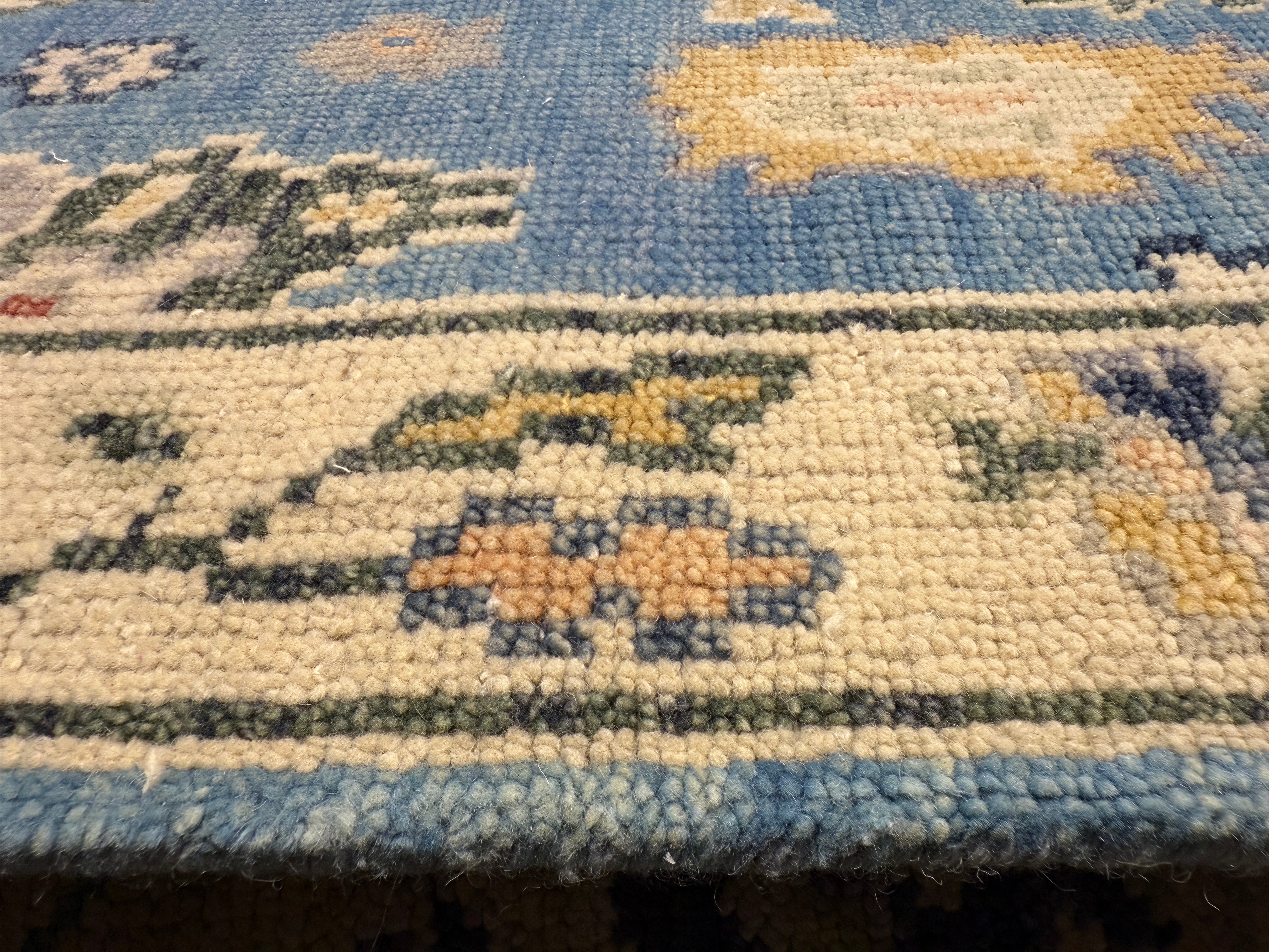 Gabriela 3x19.6 Blue Hand-Knotted Oushak Runner