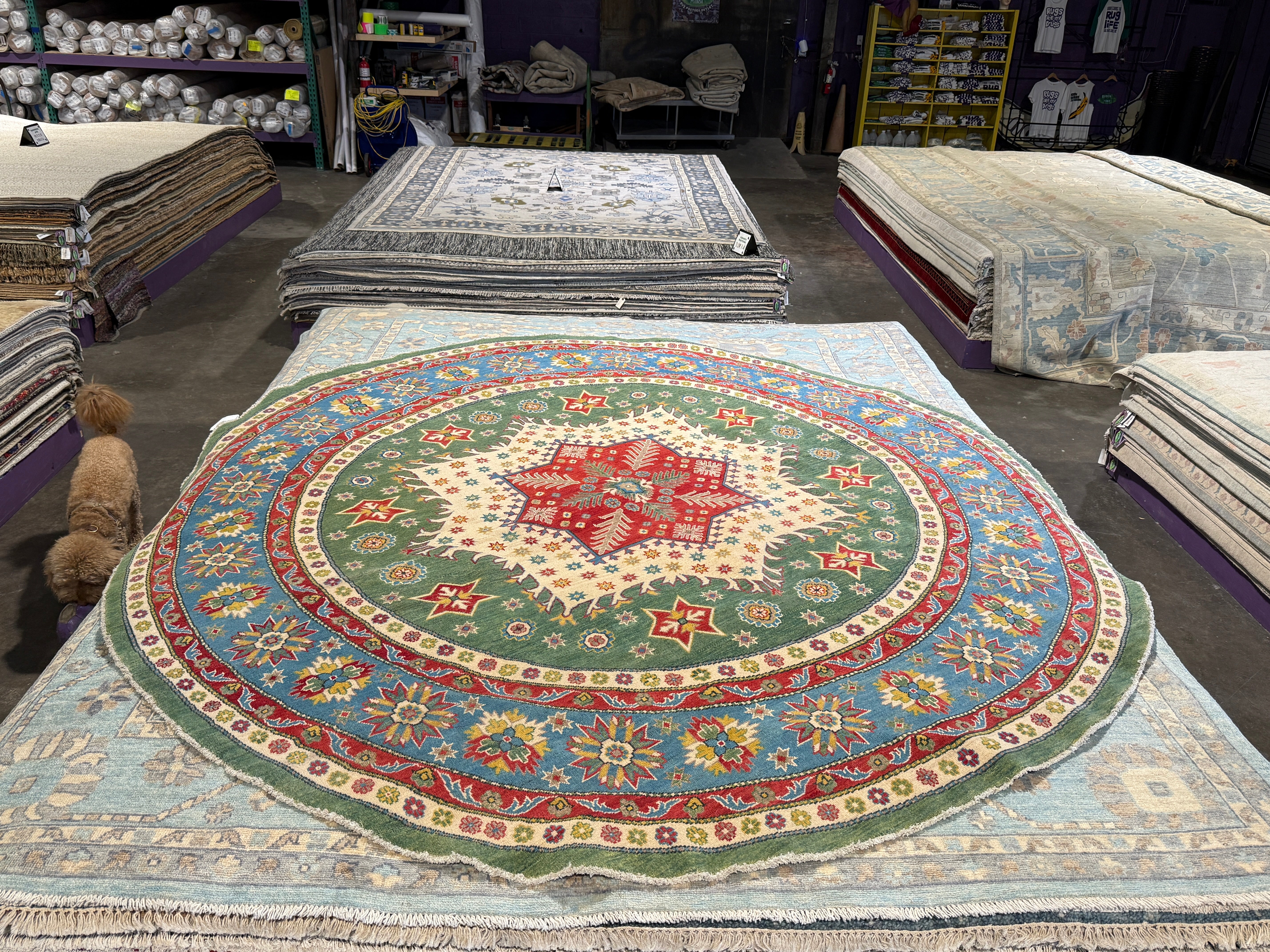 Max Mayfield 9.10x9.10 Fine Kazak Green Rug