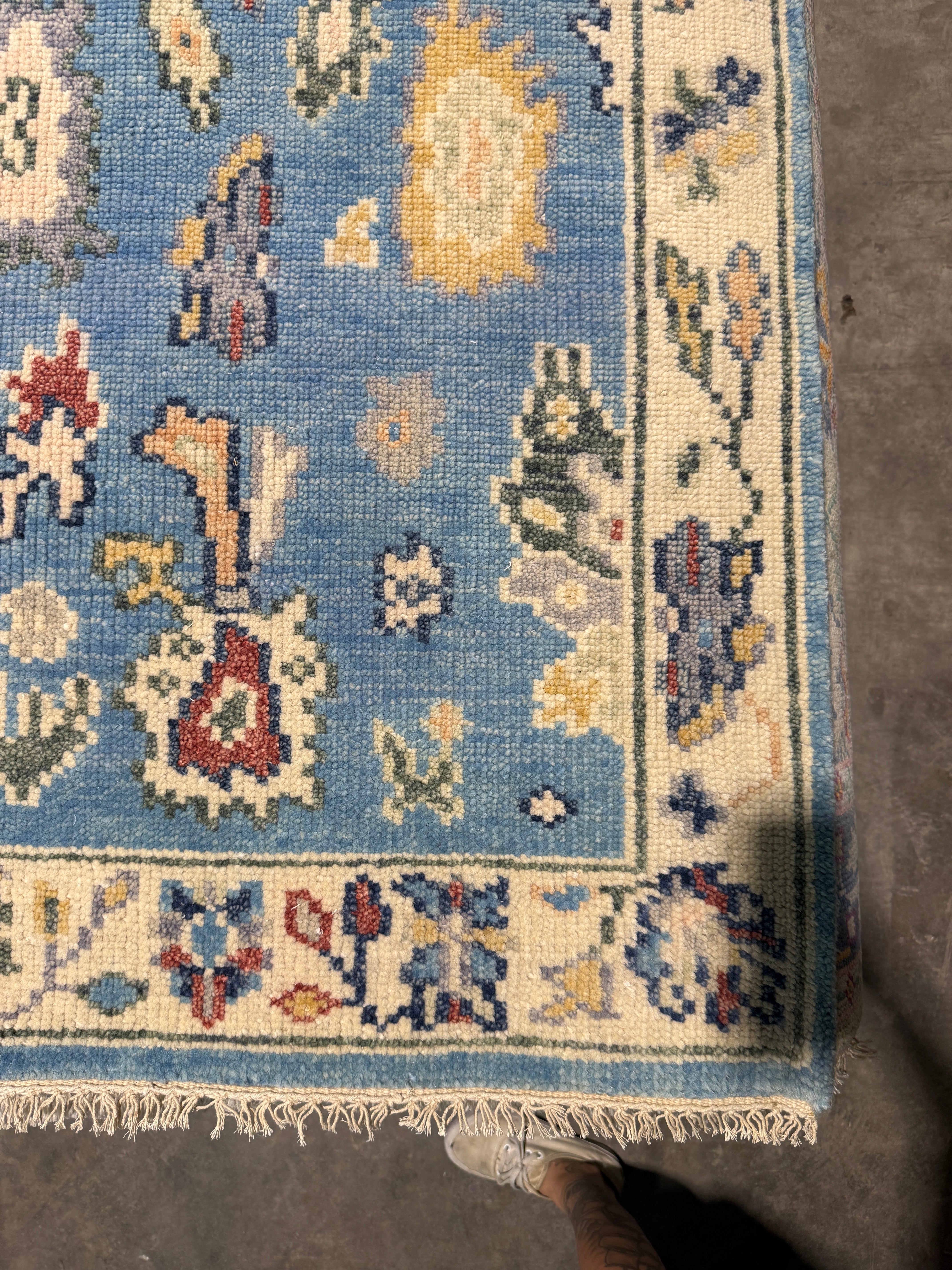 Gabriela 3x19.6 Blue Hand-Knotted Oushak Runner