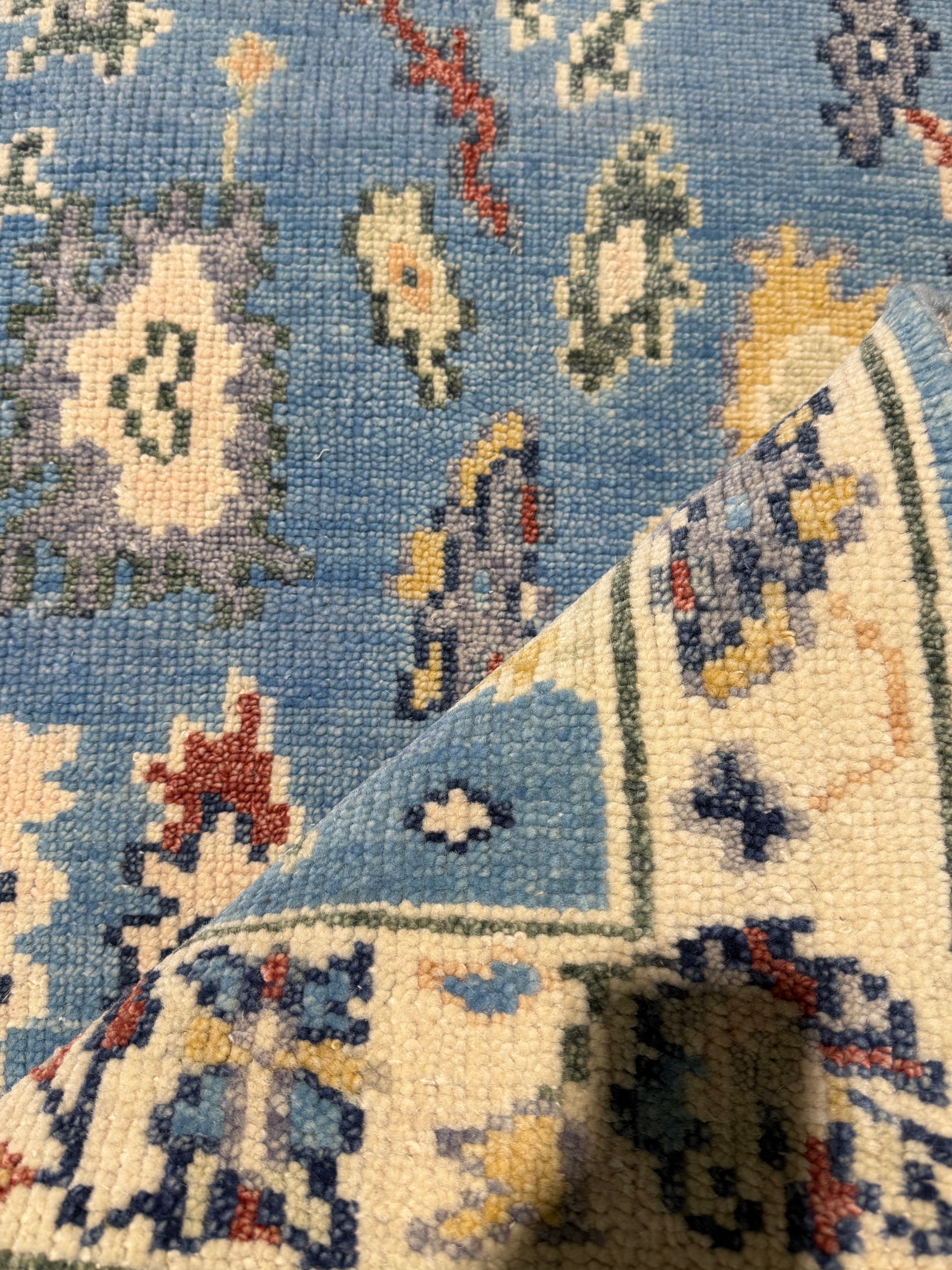 Gabriela 3x19.6 Blue Hand-Knotted Oushak Runner