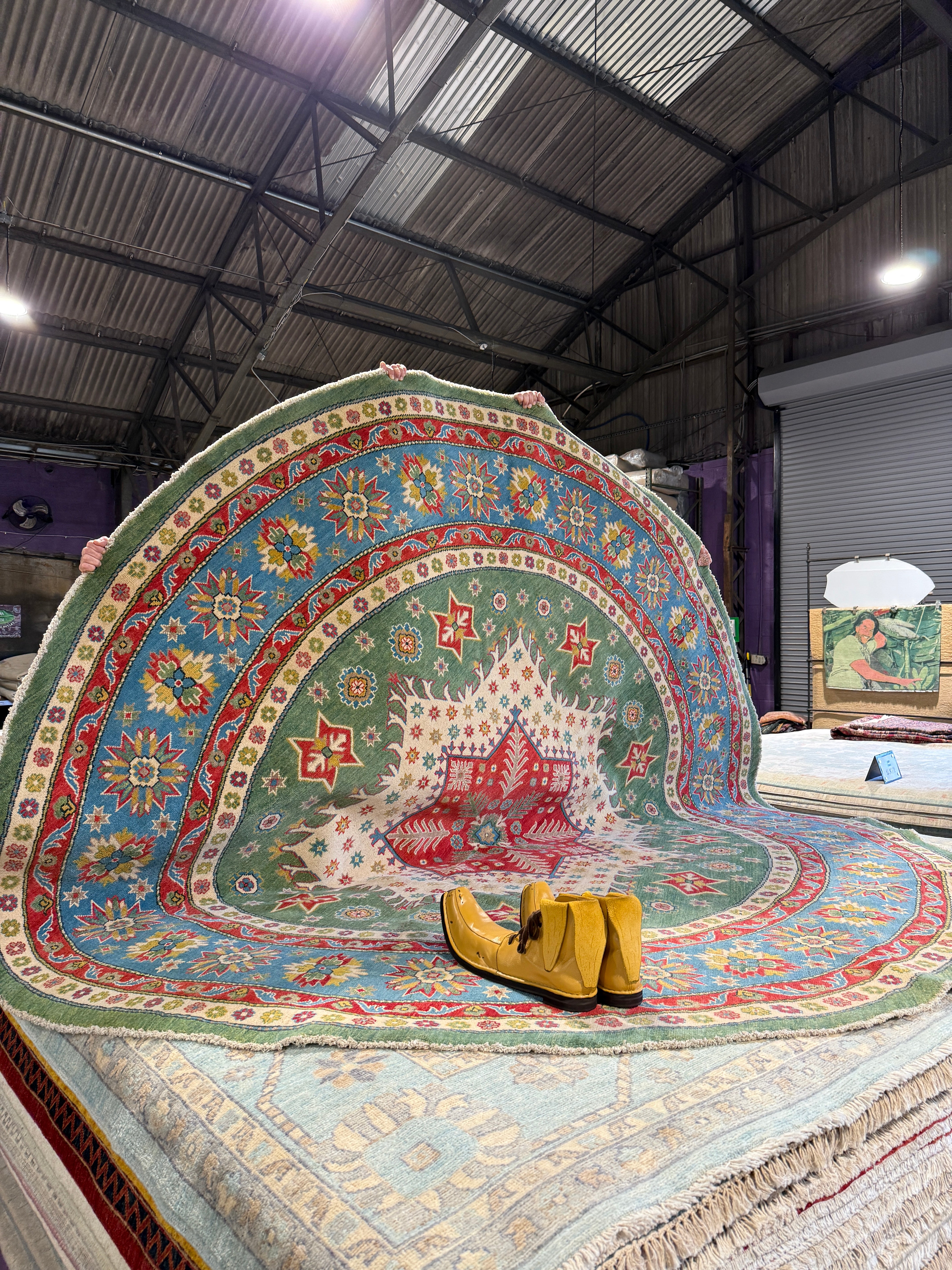 Max Mayfield 9.10x9.10 Fine Kazak Green Rug