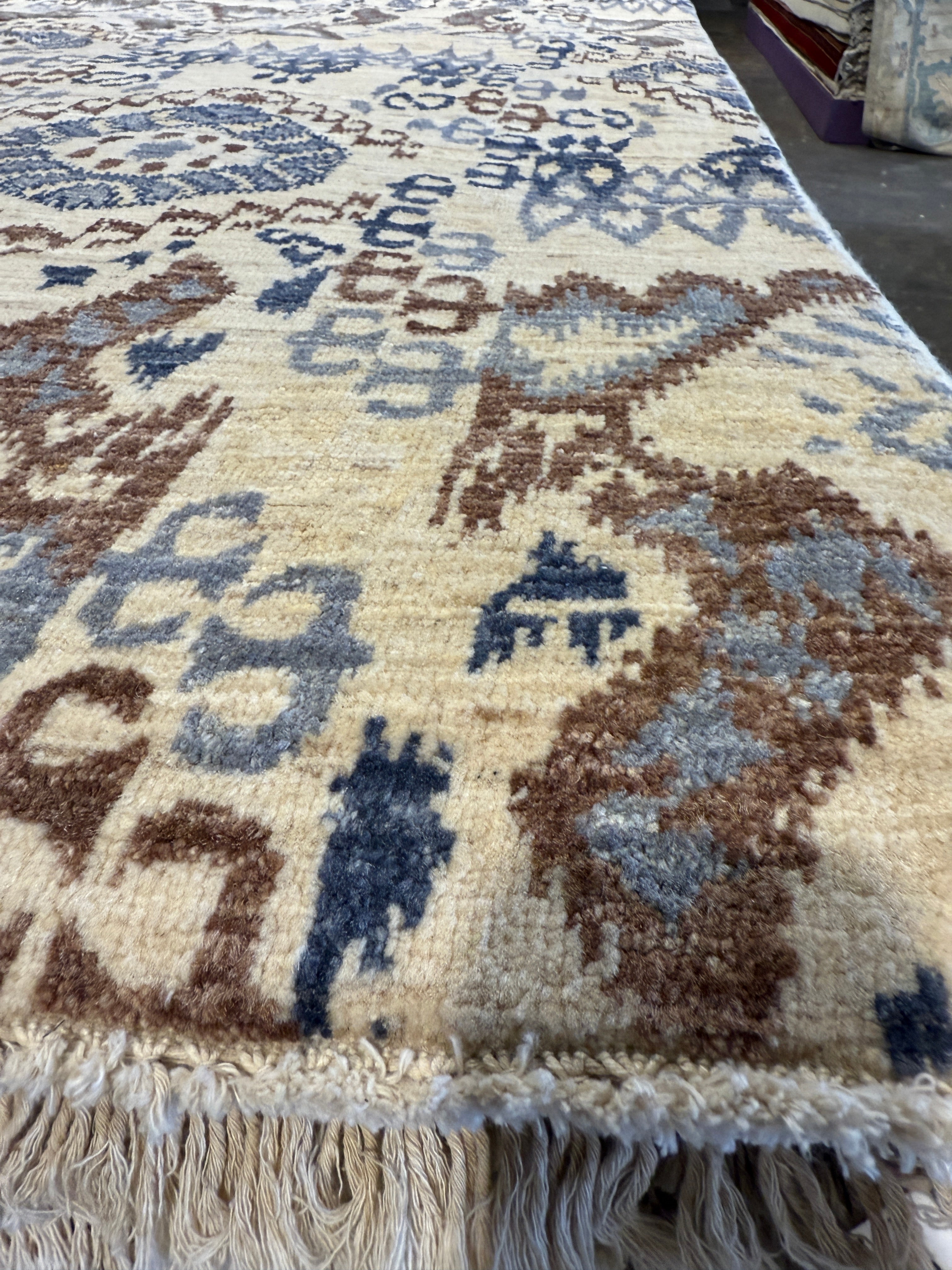 Vickie 9x12.1 Ikat Blue Rug