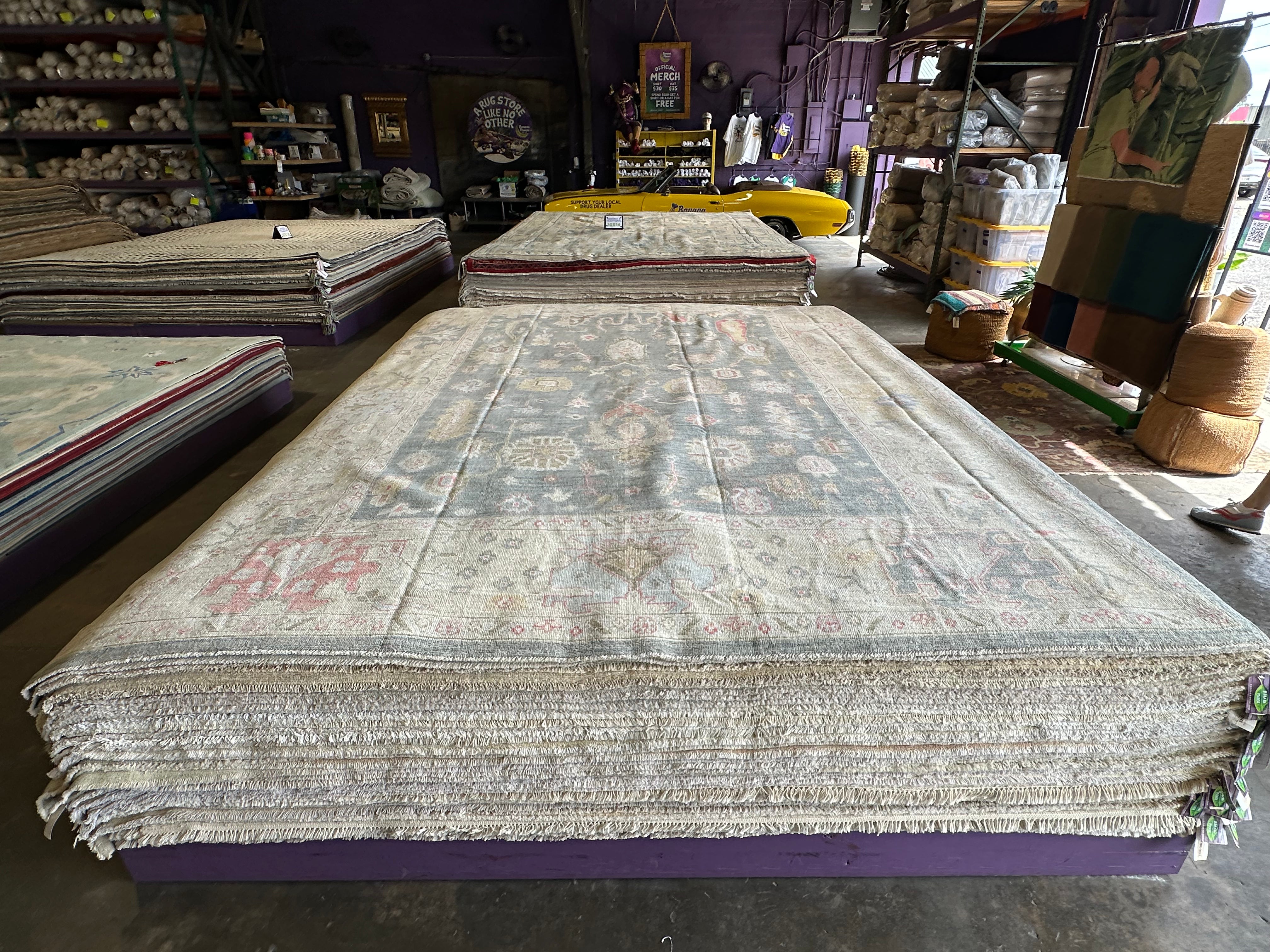 Moira Brophy 9.1x12 Grey Whitewashed Afghani Oushak Rug