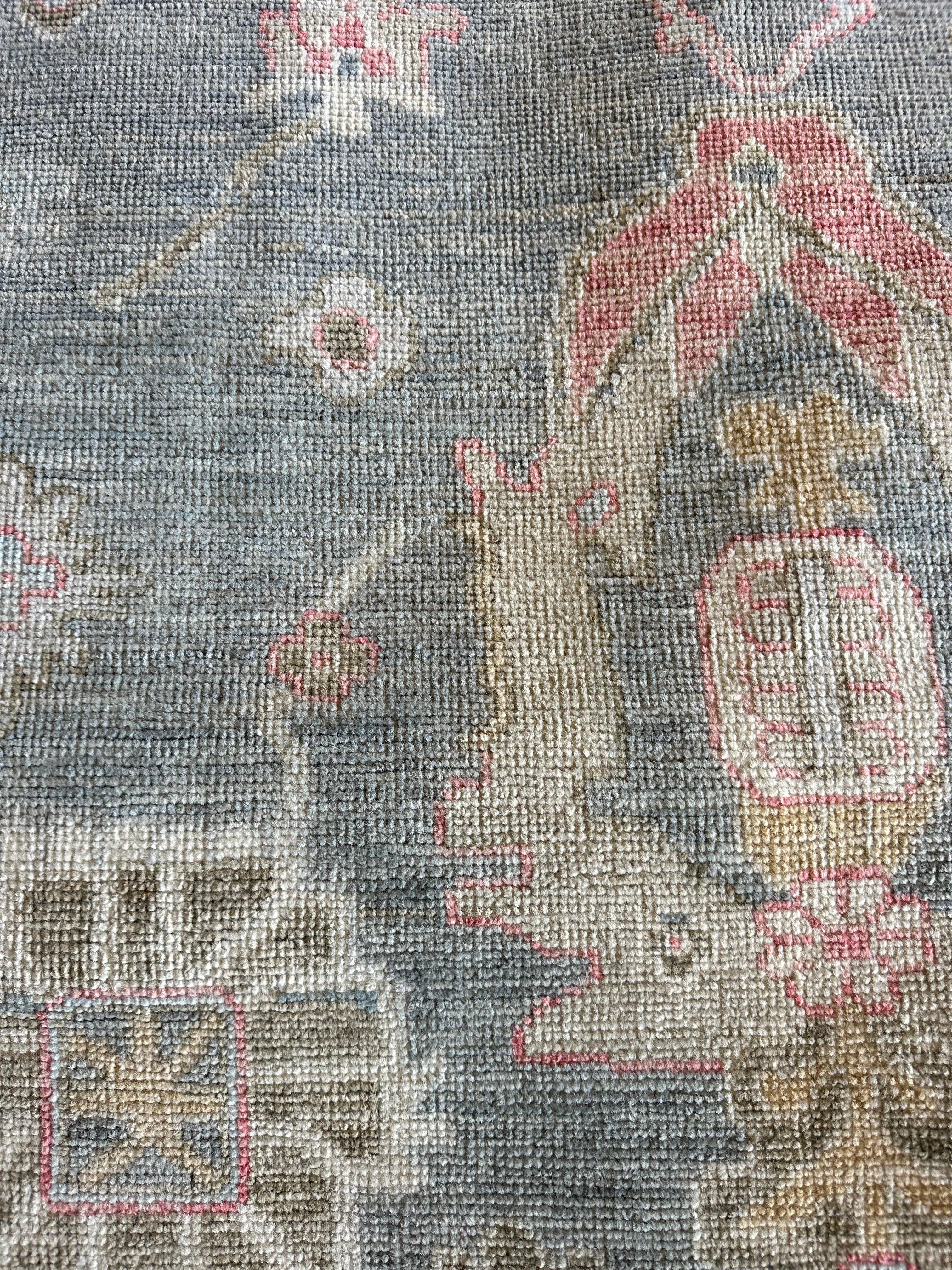 Moira Brophy 9.1x12 Grey Whitewashed Afghani Oushak Rug