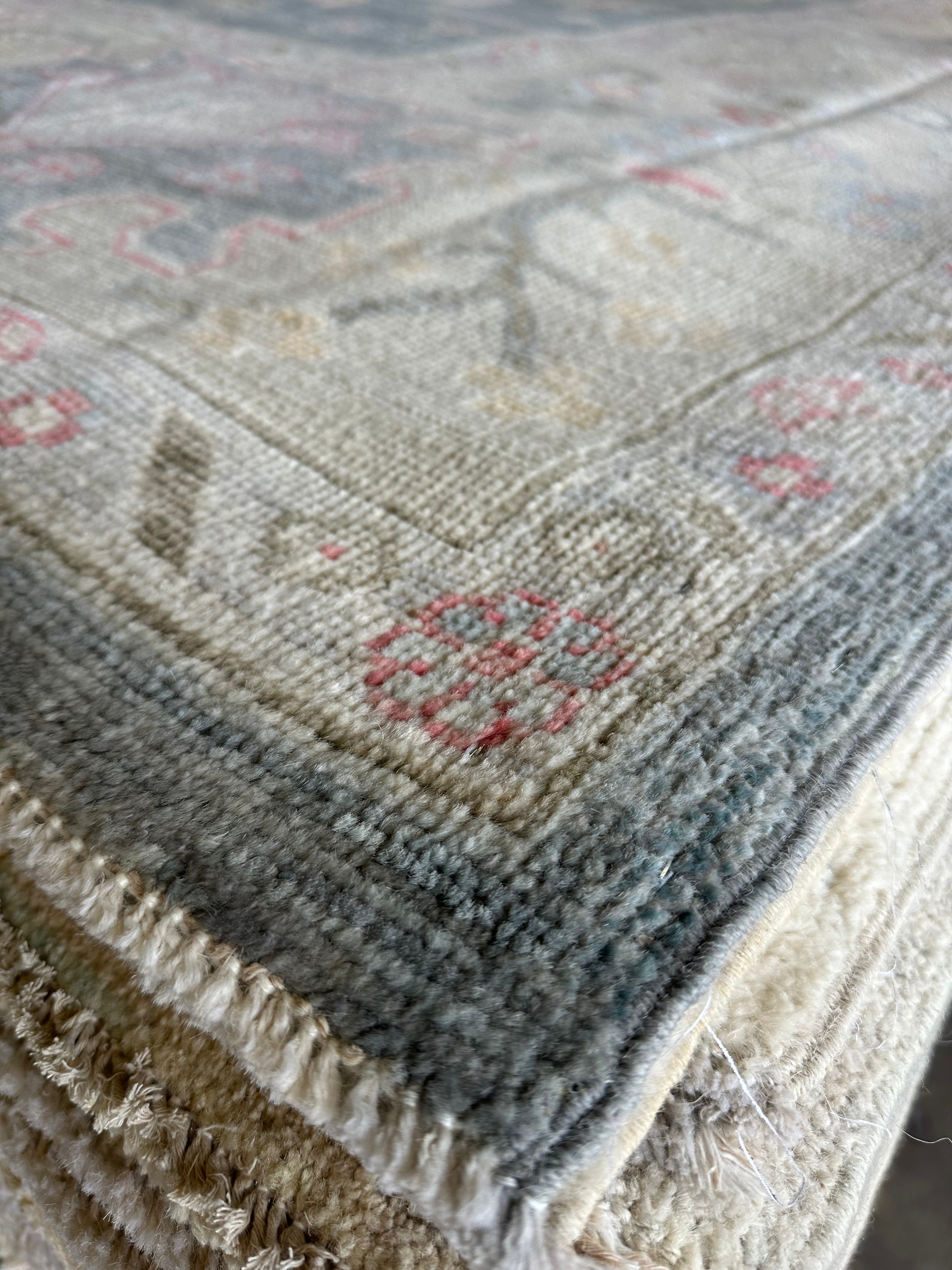 Moira Brophy 9.1x12 Grey Whitewashed Afghani Oushak Rug