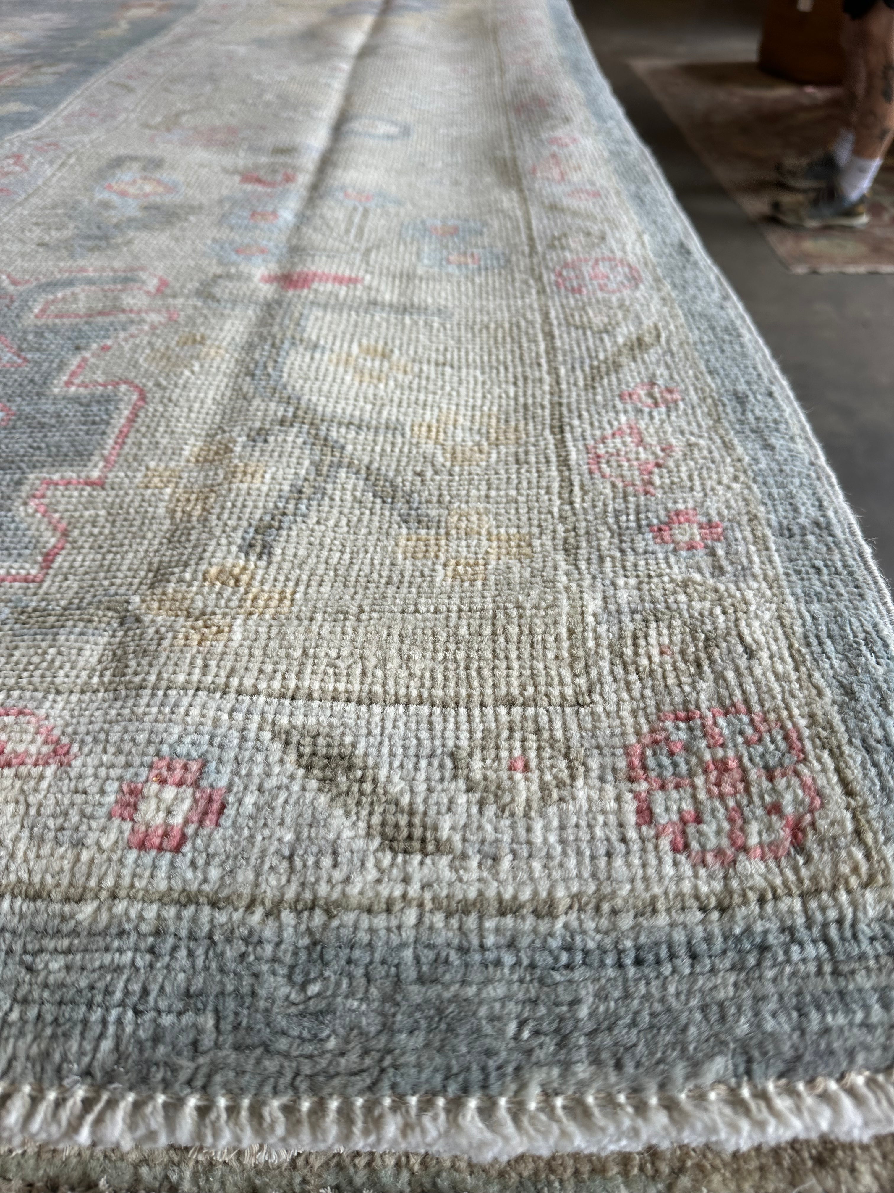 Moira Brophy 9.1x12 Grey Whitewashed Afghani Oushak Rug