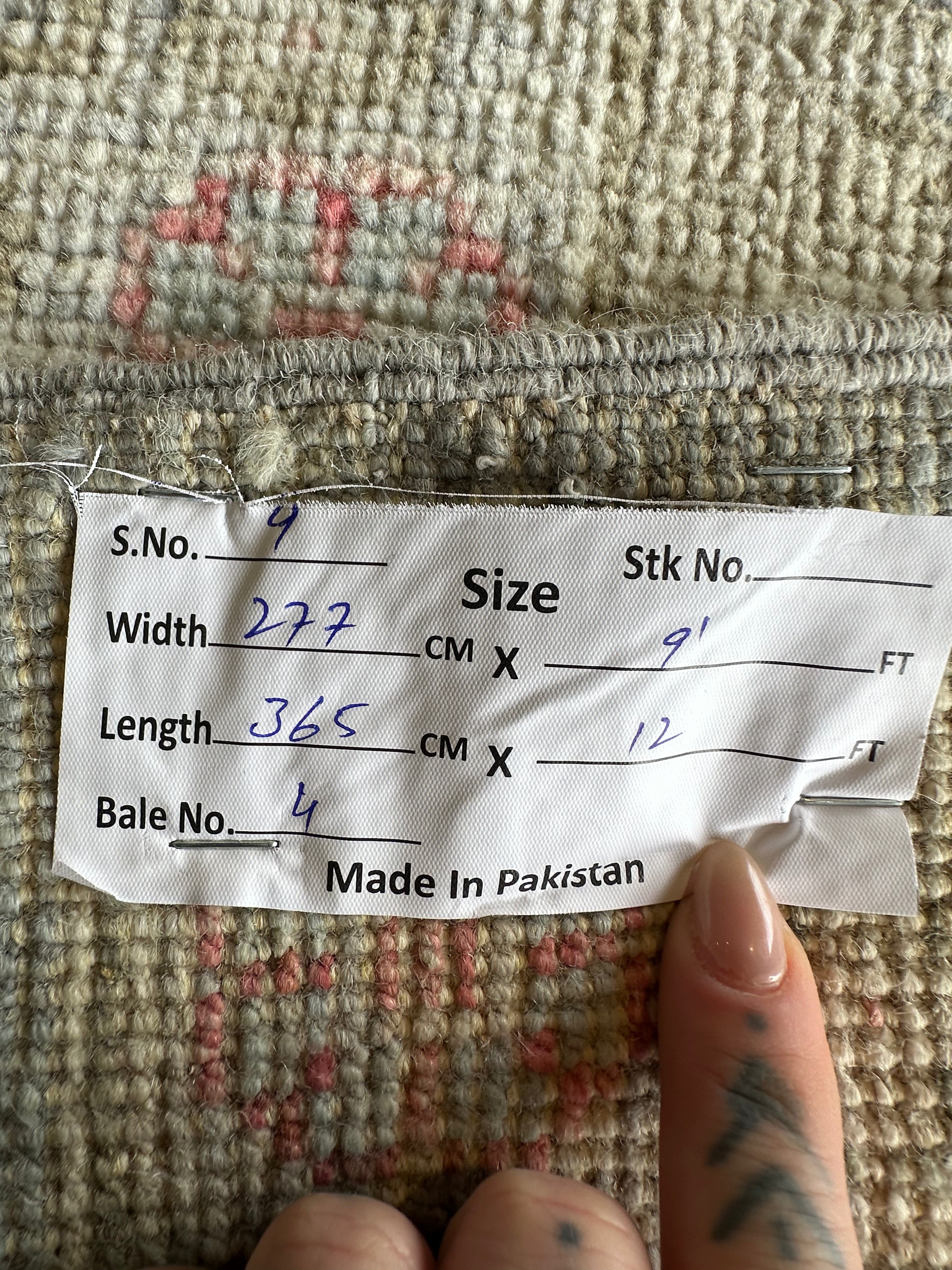 Moira Brophy 9.1x12 Grey Whitewashed Afghani Oushak Rug