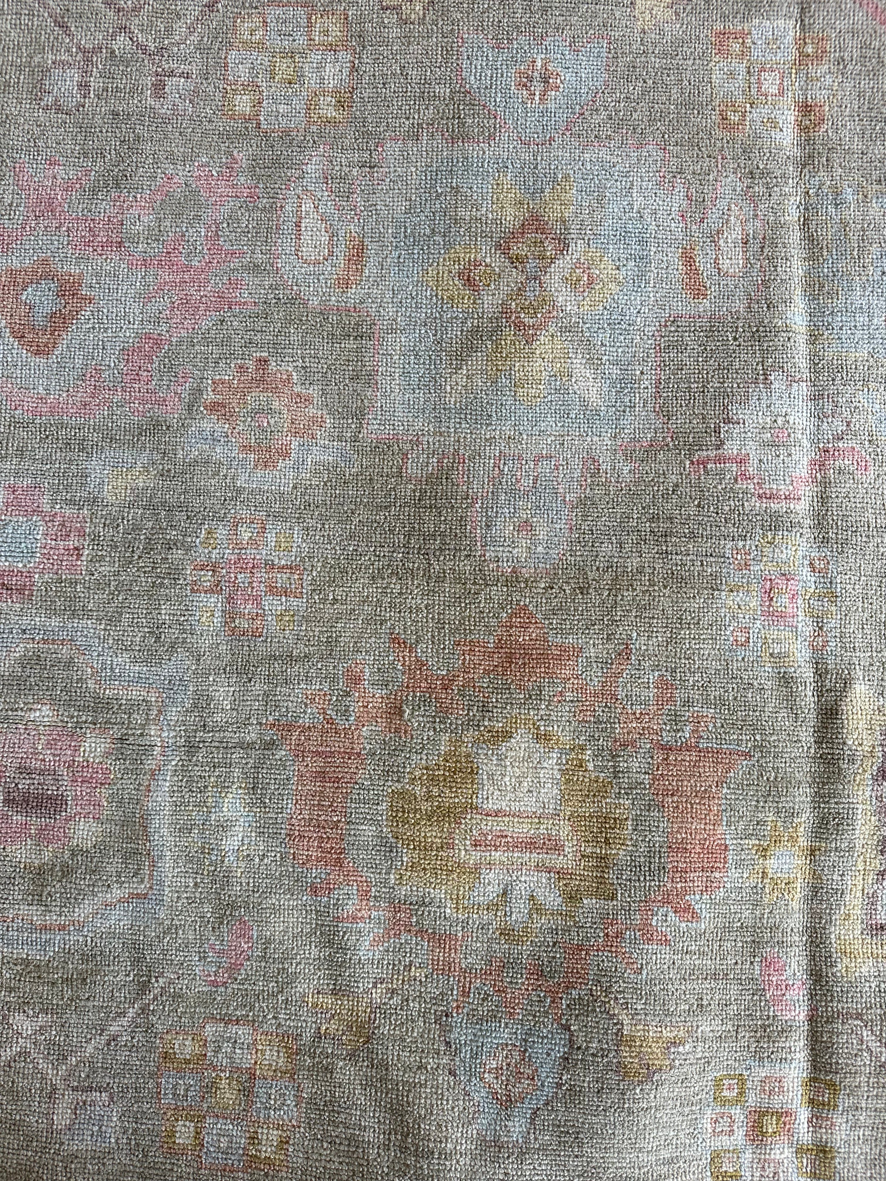 Alyssa Parella 9.2x12.3 Colorful Whitewashed Afghani Oushak Rug