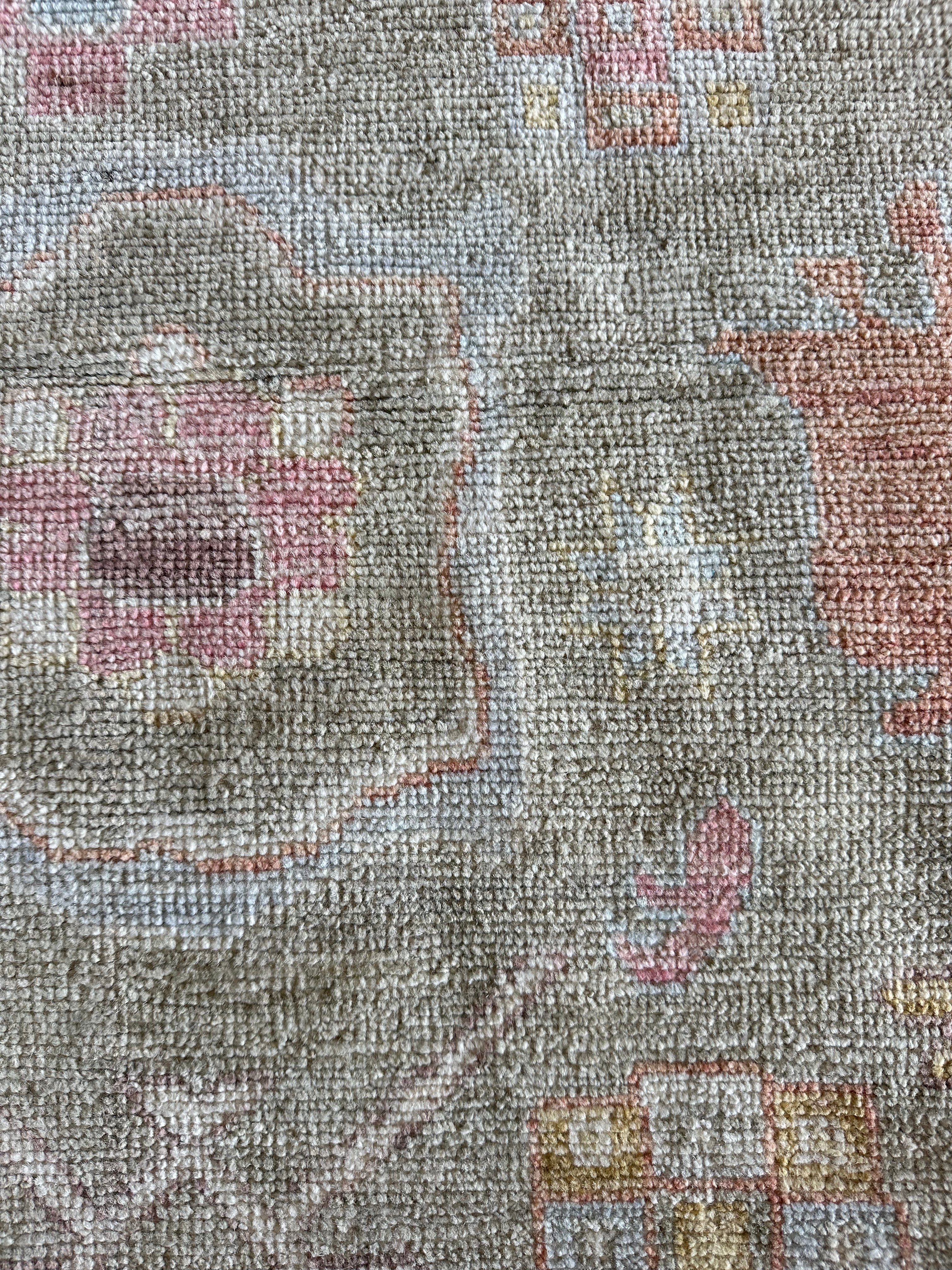 Alyssa Parella 9.2x12.3 Colorful Whitewashed Afghani Oushak Rug