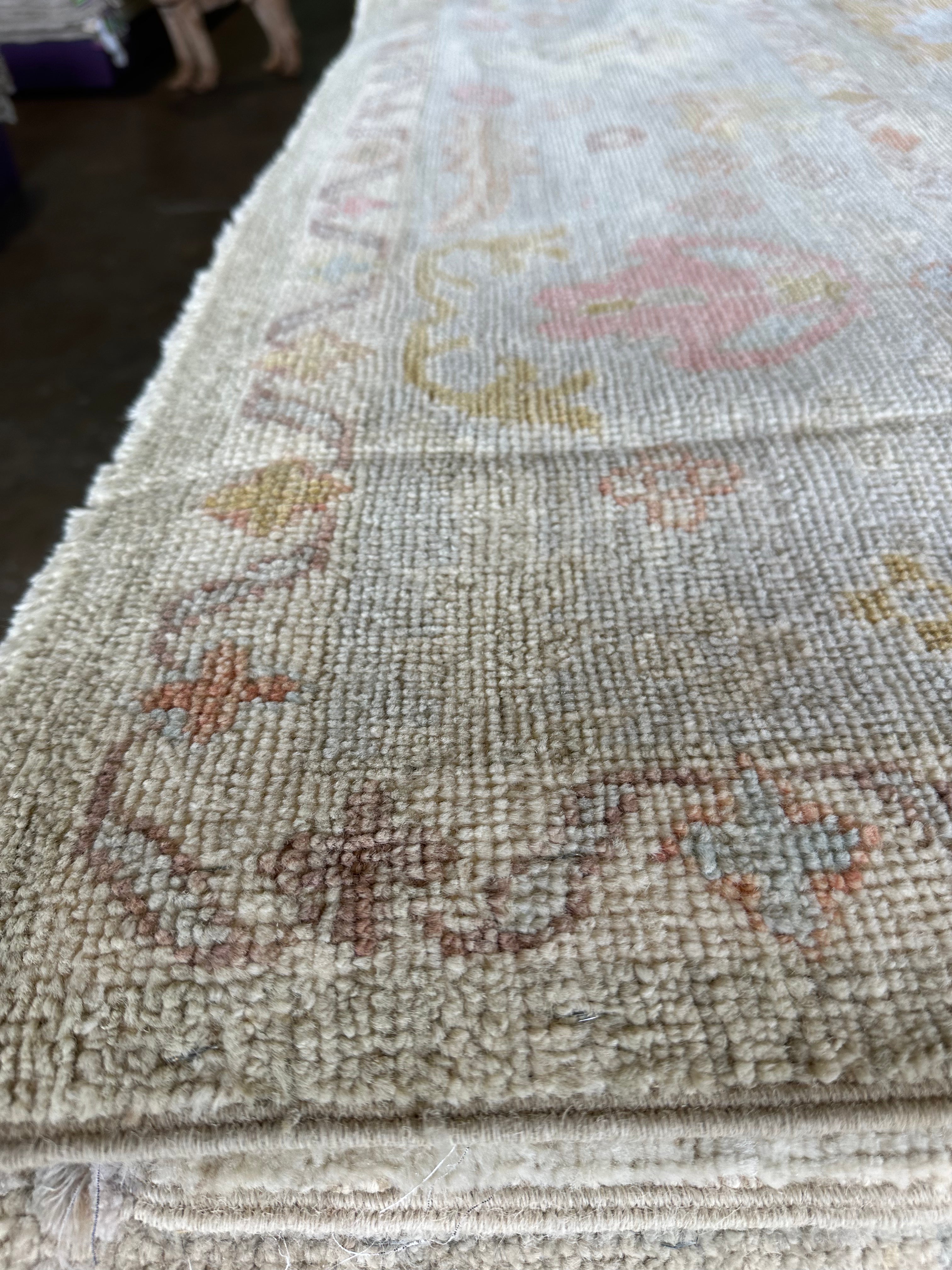 Alyssa Parella 9.2x12.3 Colorful Whitewashed Afghani Oushak Rug