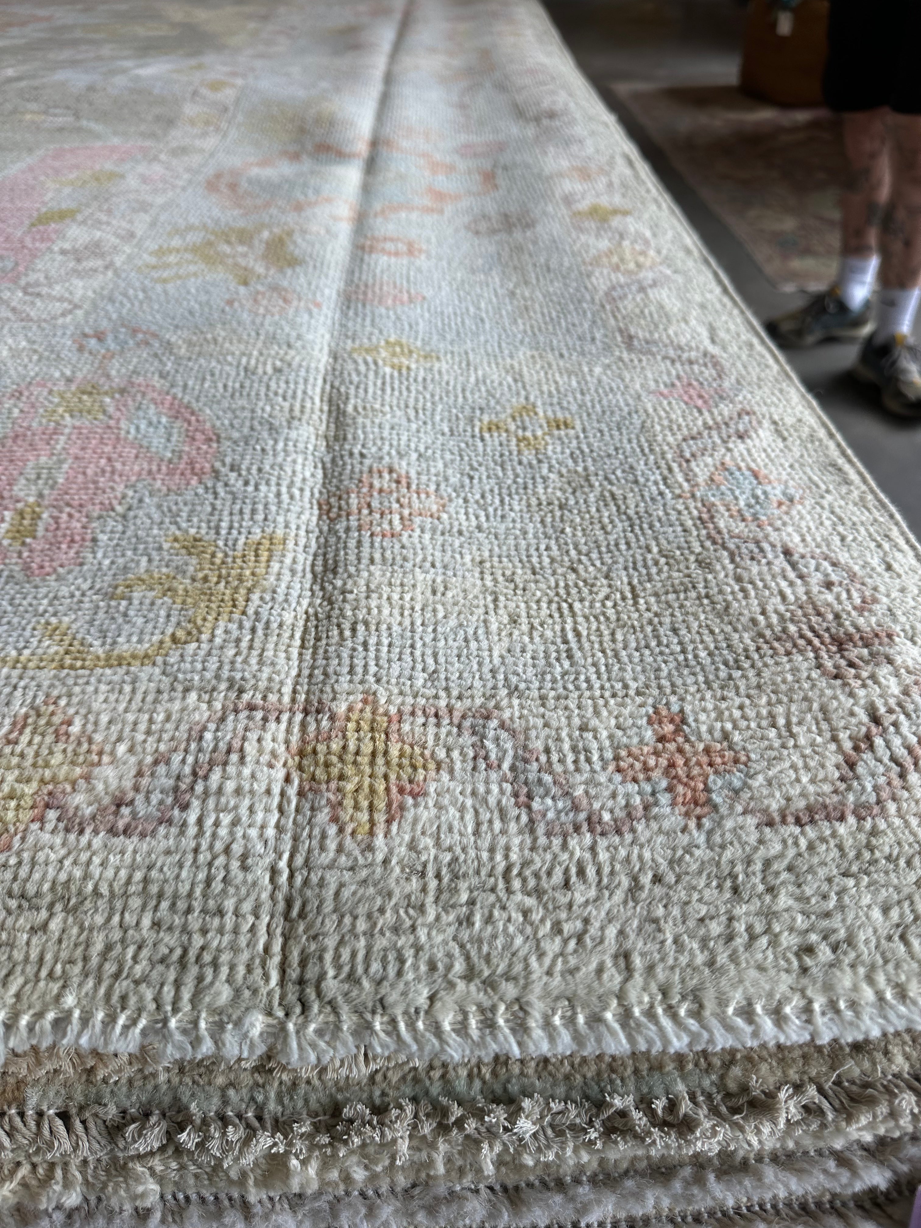 Alyssa Parella 9.2x12.3 Colorful Whitewashed Afghani Oushak Rug