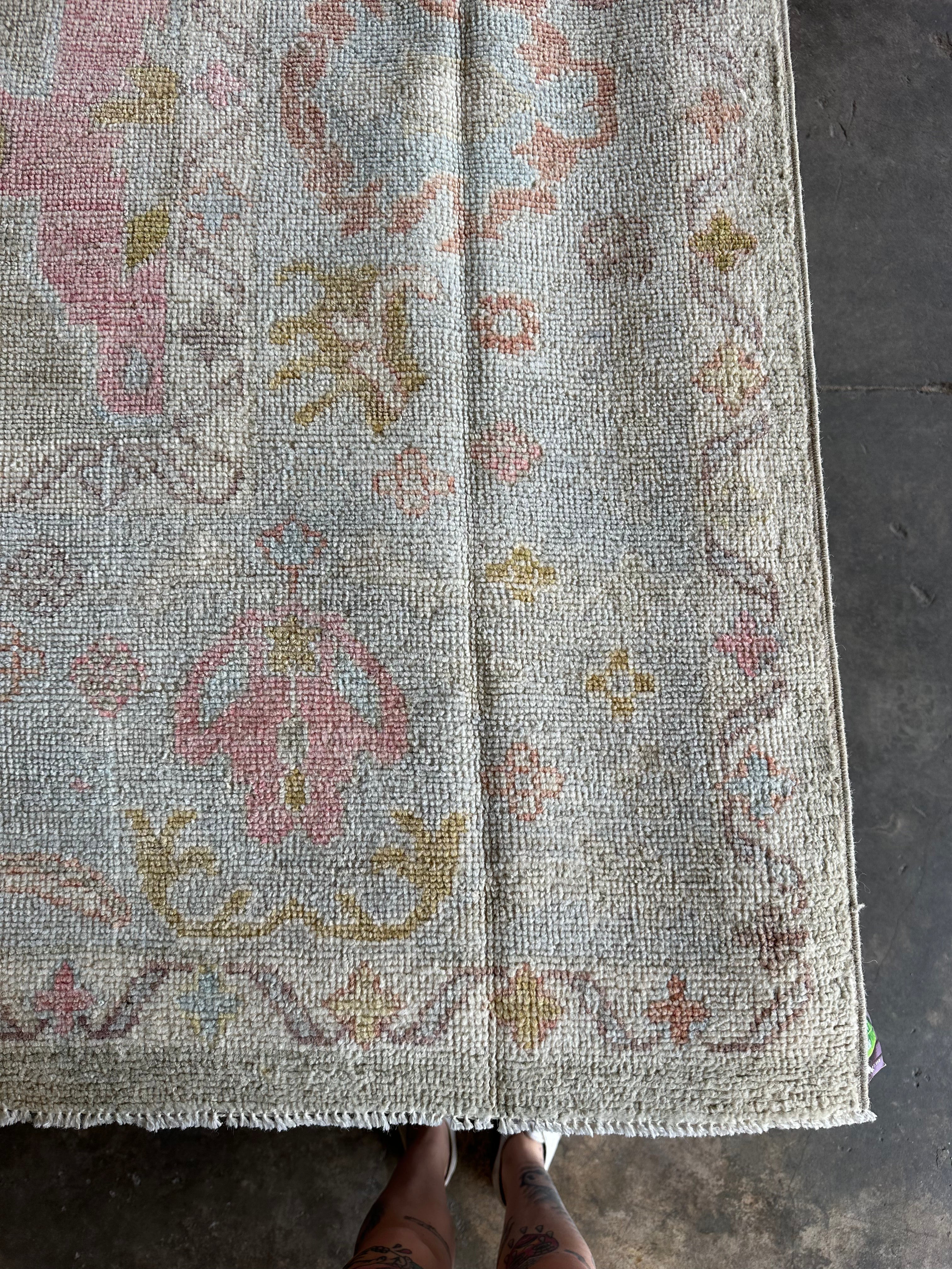 Alyssa Parella 9.2x12.3 Colorful Whitewashed Afghani Oushak Rug