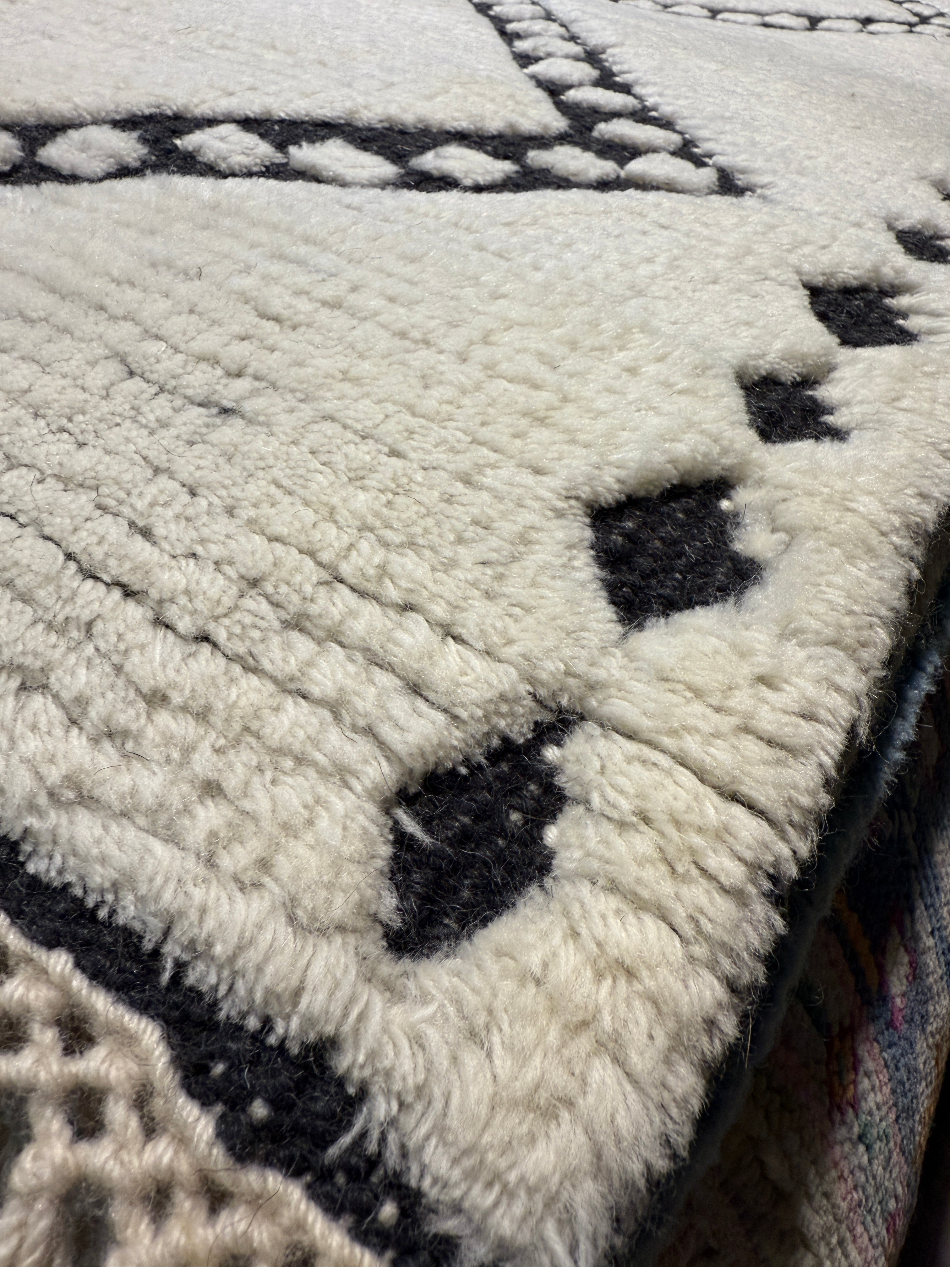 Travis Martinez 2.9x20 Hand-Knotted White and Black Moroccan Style Runner
