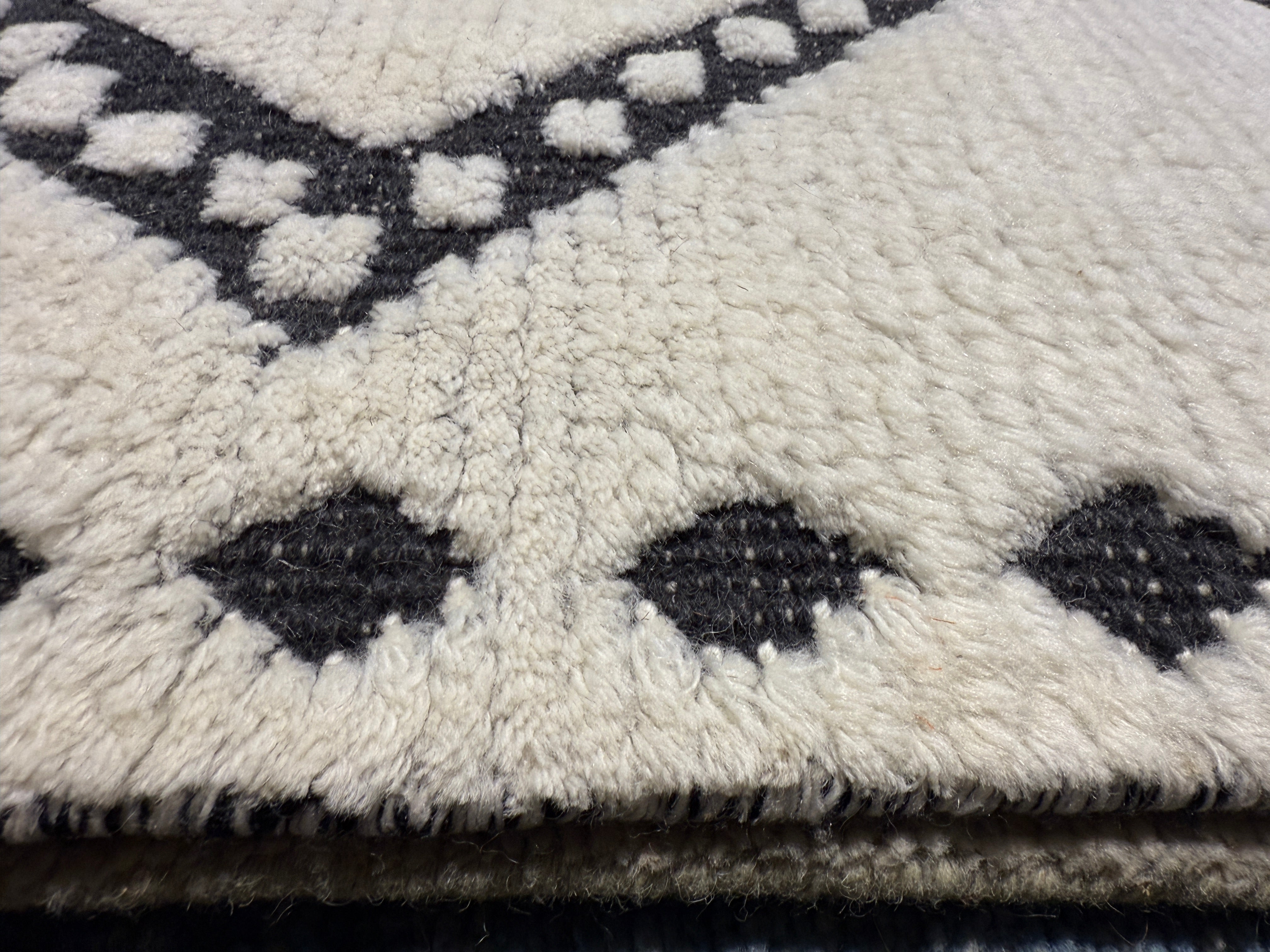 Travis Martinez 2.9x20 Hand-Knotted White and Black Moroccan Style Runner