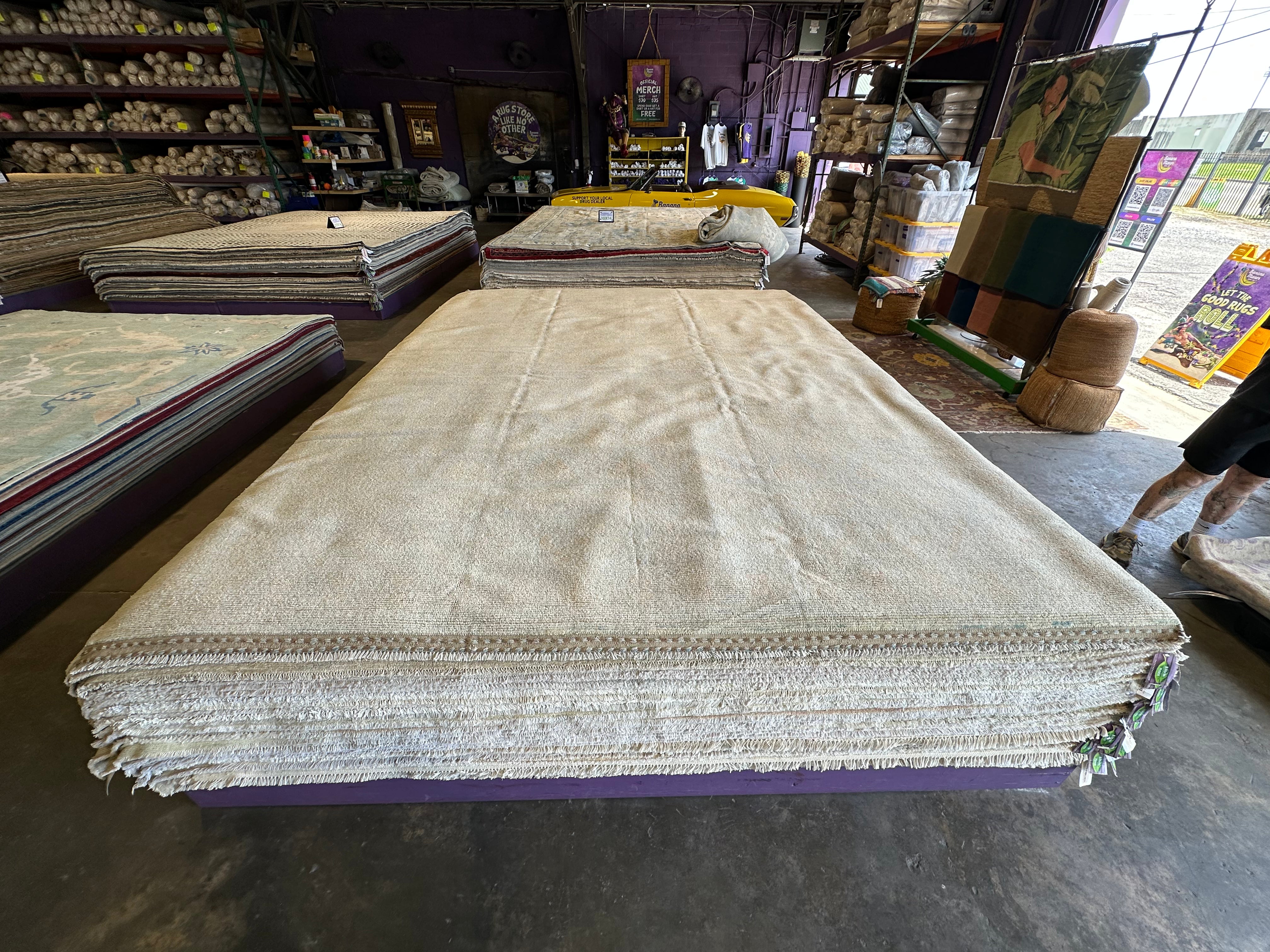 Diane 8.10x12.3 Light Blue Whitewashed Afghani Oushak Rug