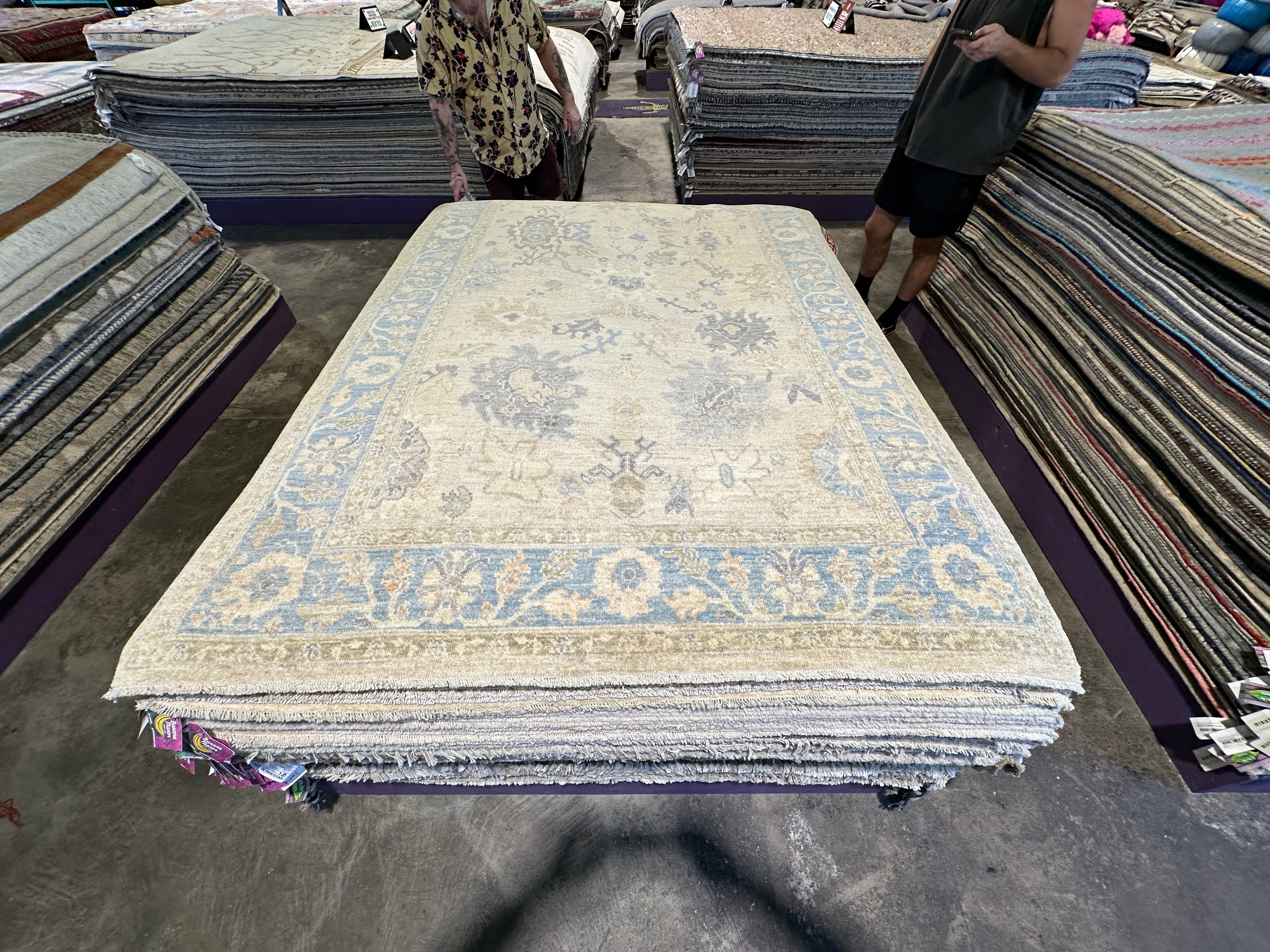 Christine Atkins 5.3x8 Afghani Whitewashed Oushak