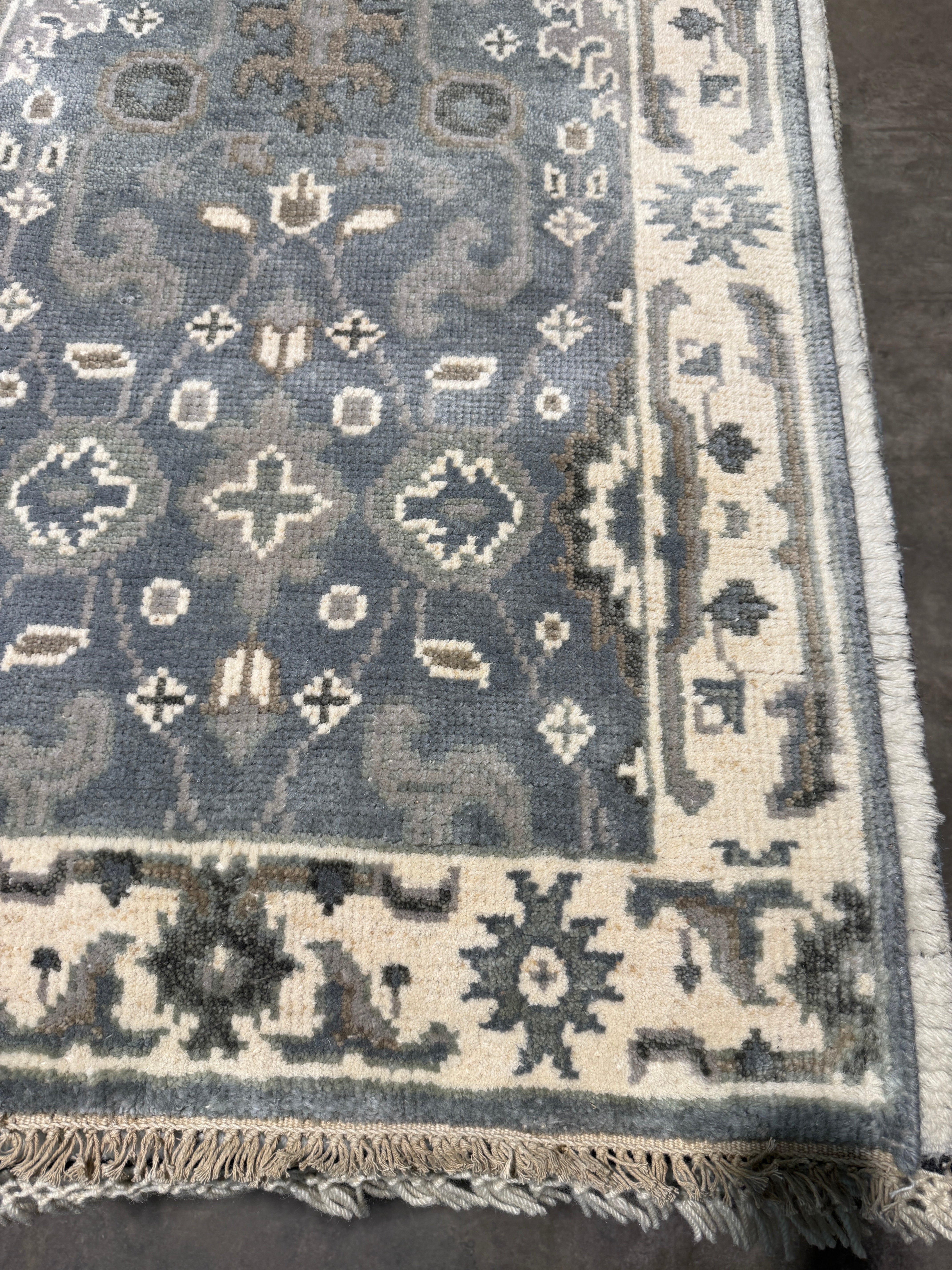 Young Becky 2.6x12 Grey Hand-Knotted Oushak Runner