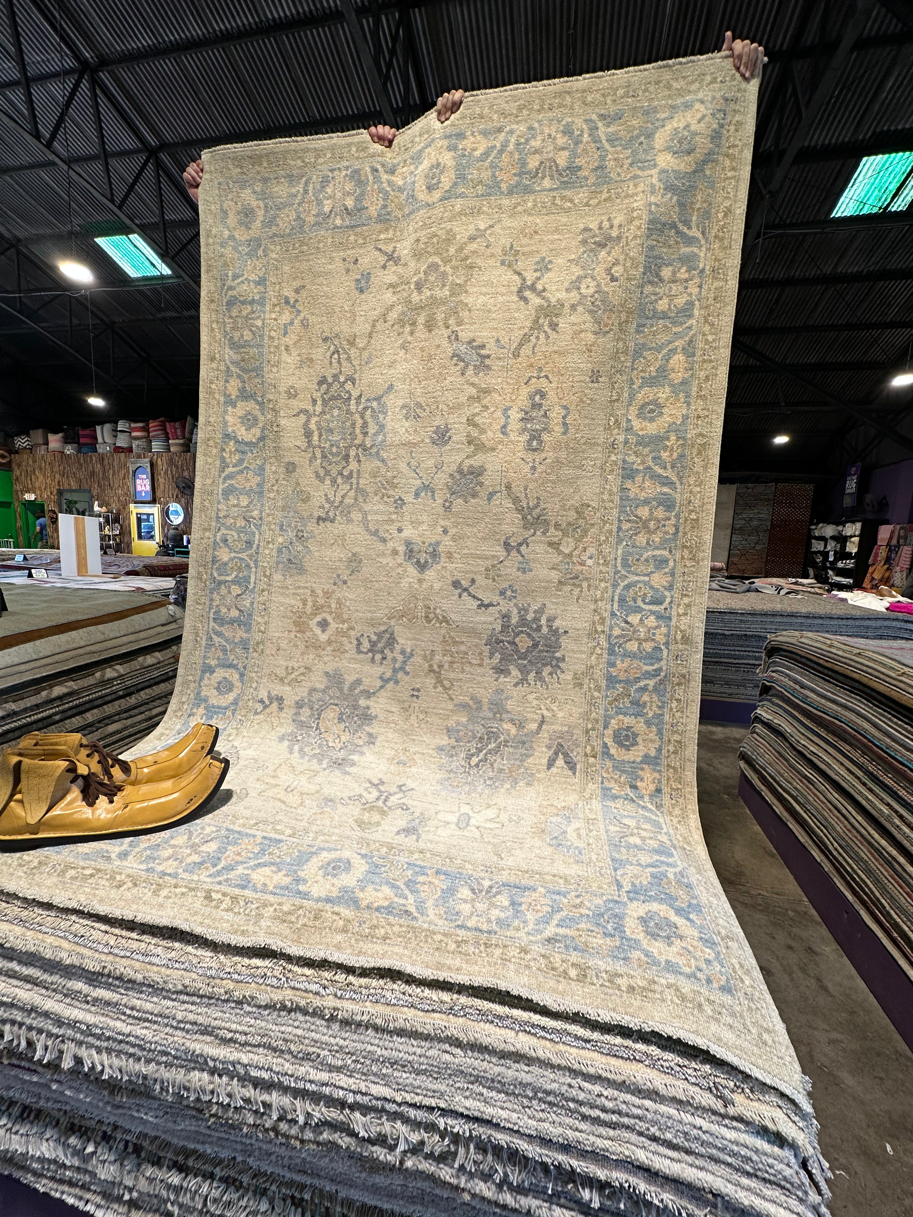 Christine Atkins 5.3x8 Afghani Whitewashed Oushak
