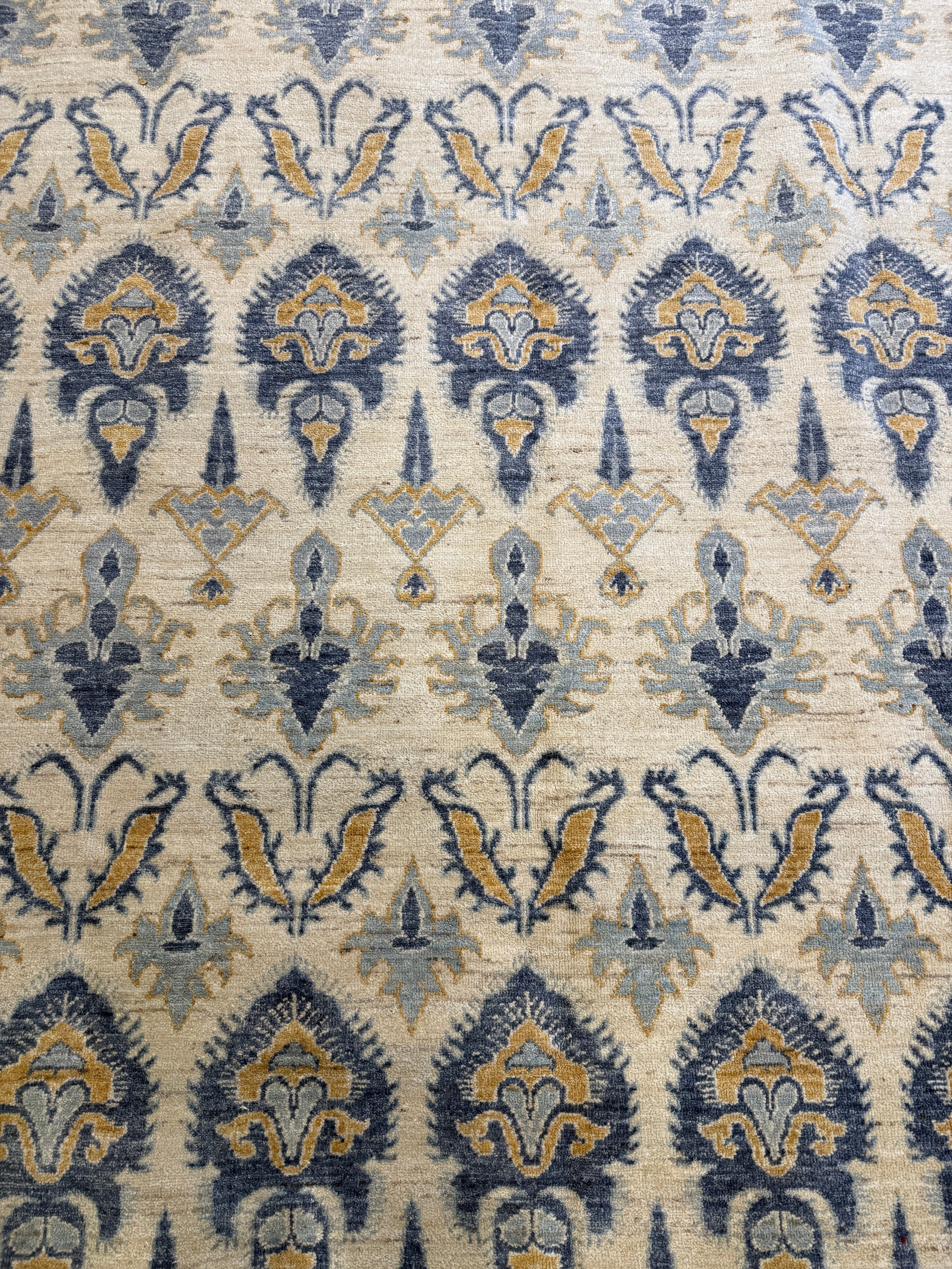 Aimee Mullins 9.10x14.2 Ikat Blue and Yellow Rug