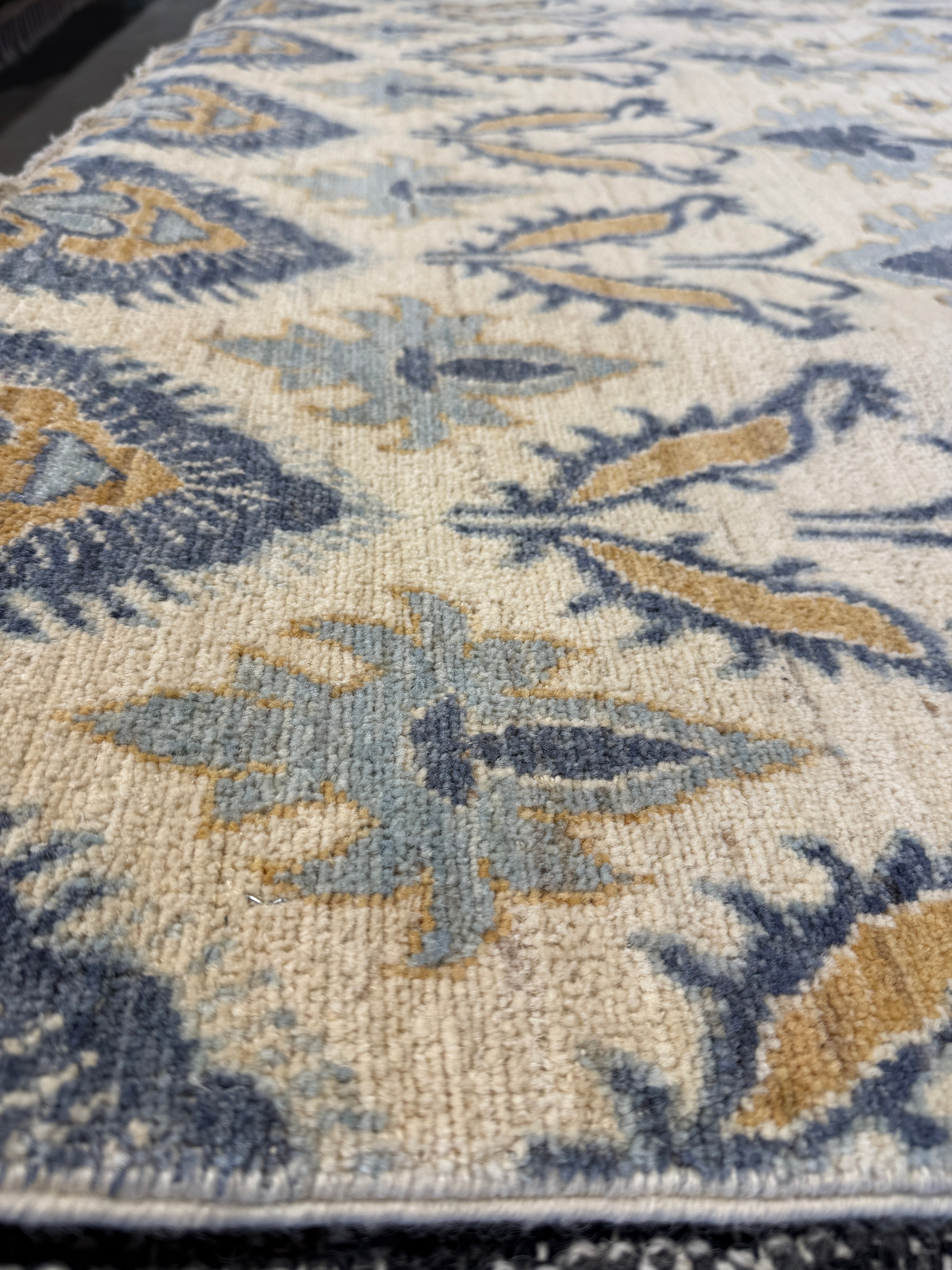 Aimee Mullins 9.10x14.2 Ikat Blue and Yellow Rug