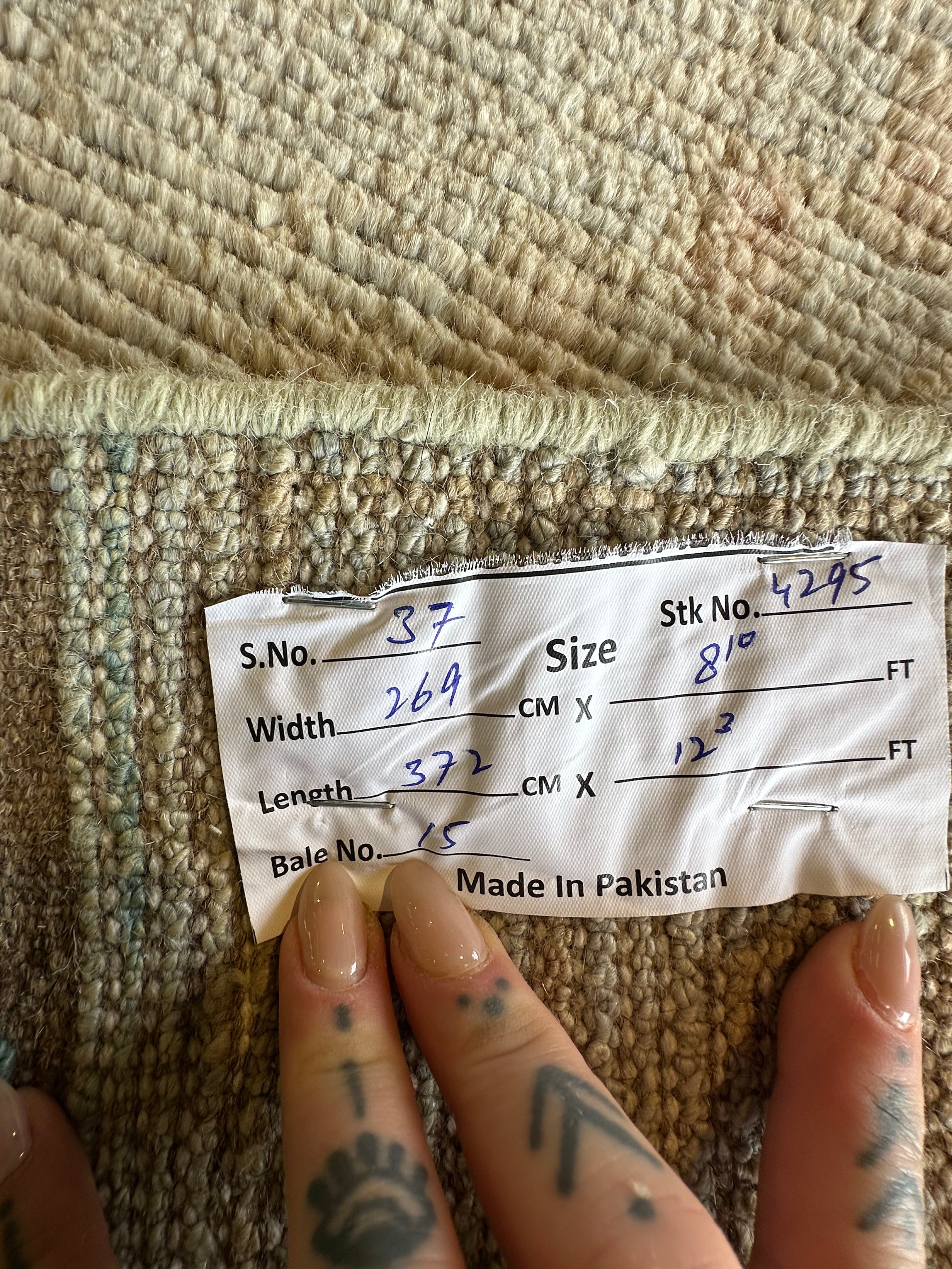 Diane 8.10x12.3 Light Blue Whitewashed Afghani Oushak Rug