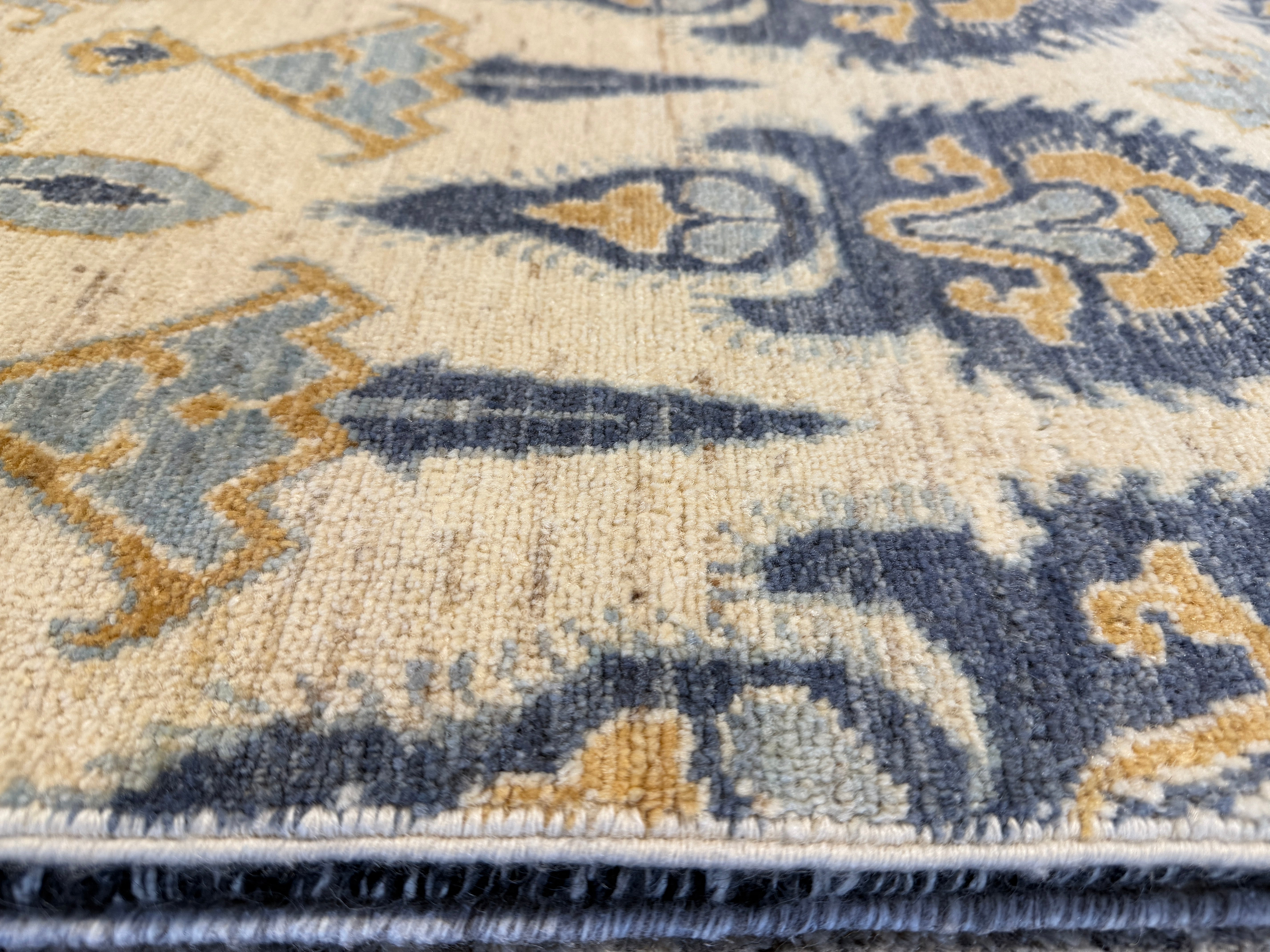 Aimee Mullins 9.10x14.2 Ikat Blue and Yellow Rug