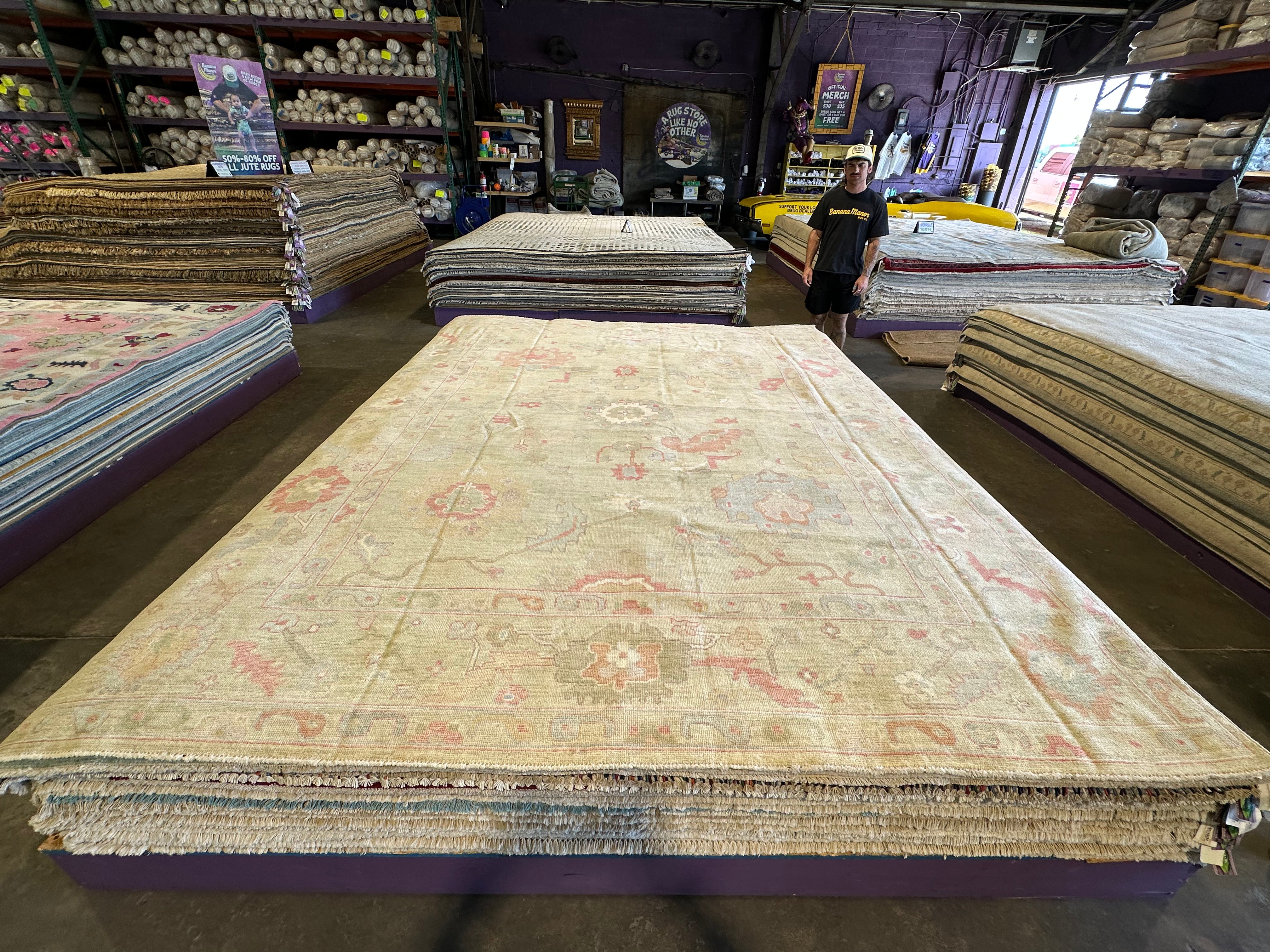 Courtney Mitchell 9.2x11.9 Colorful Whitewashed Afghani Oushak Rug