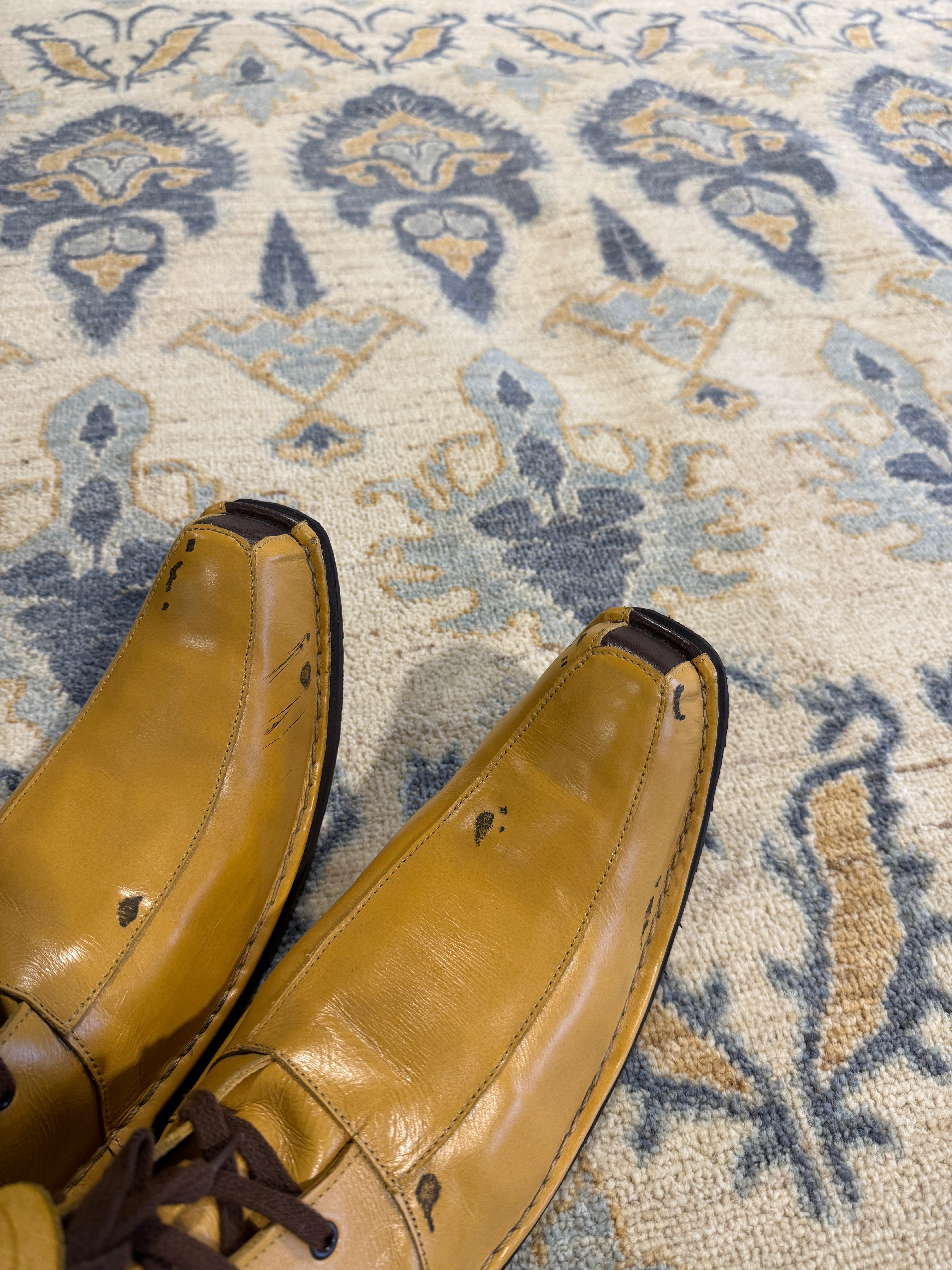 Aimee Mullins 9.10x14.2 Ikat Blue and Yellow Rug