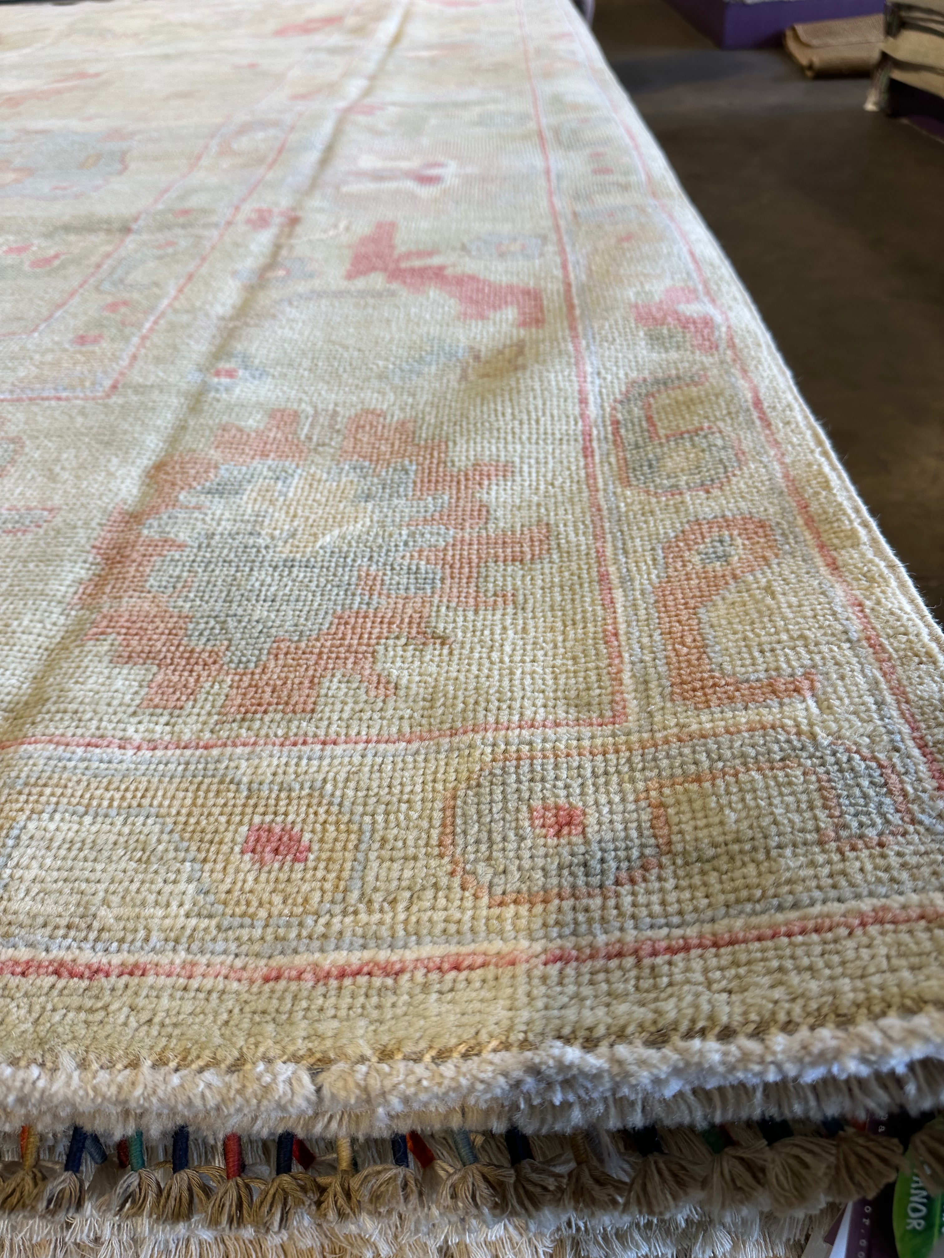 Courtney Mitchell 9.2x11.9 Colorful Whitewashed Afghani Oushak Rug