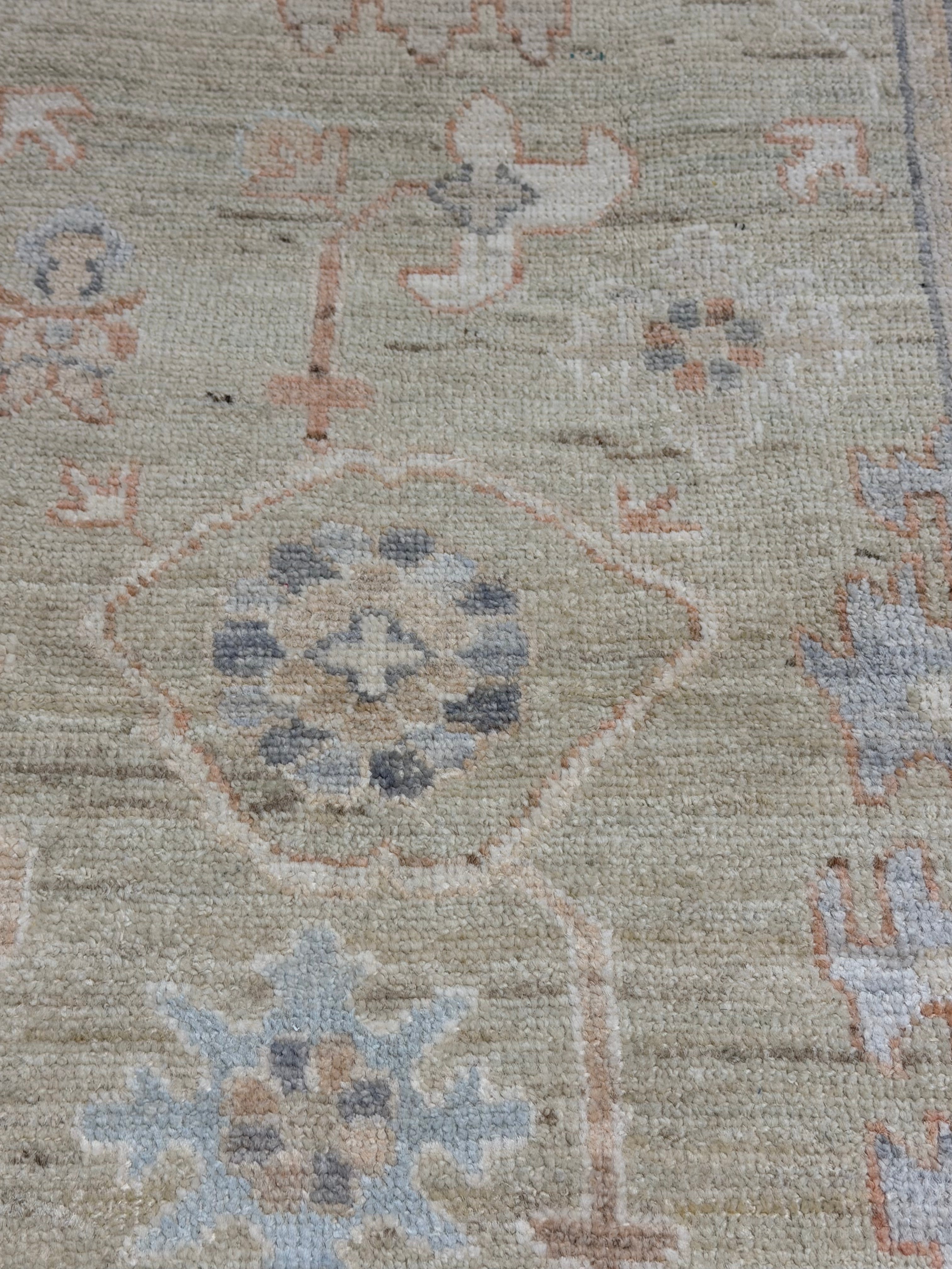 Rosali Annikie 2.10x7.9 Green Afghani Whitewashed Oushak Runner