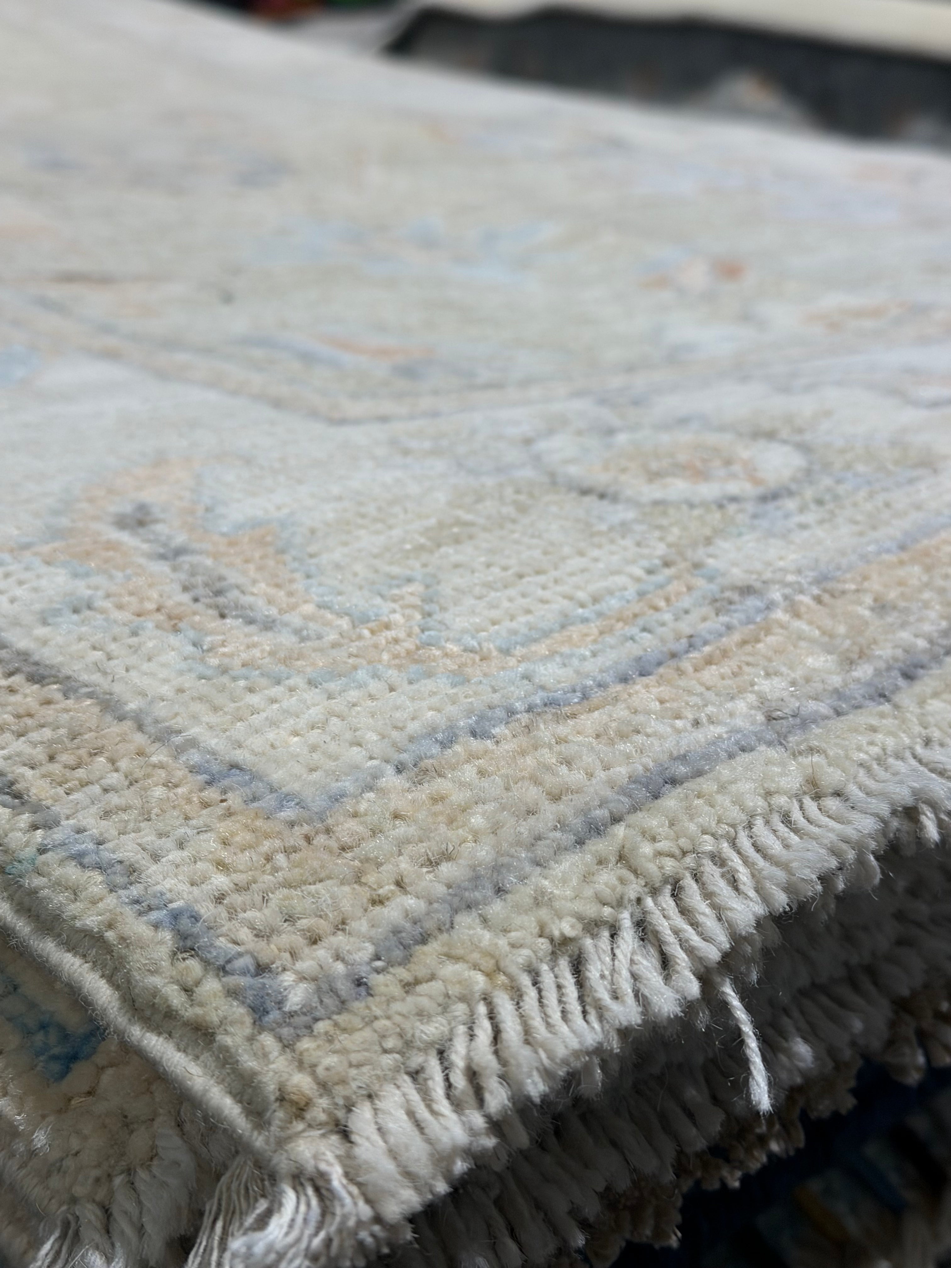 Rosali Annikie 2.10x7.9 Green Afghani Whitewashed Oushak Runner