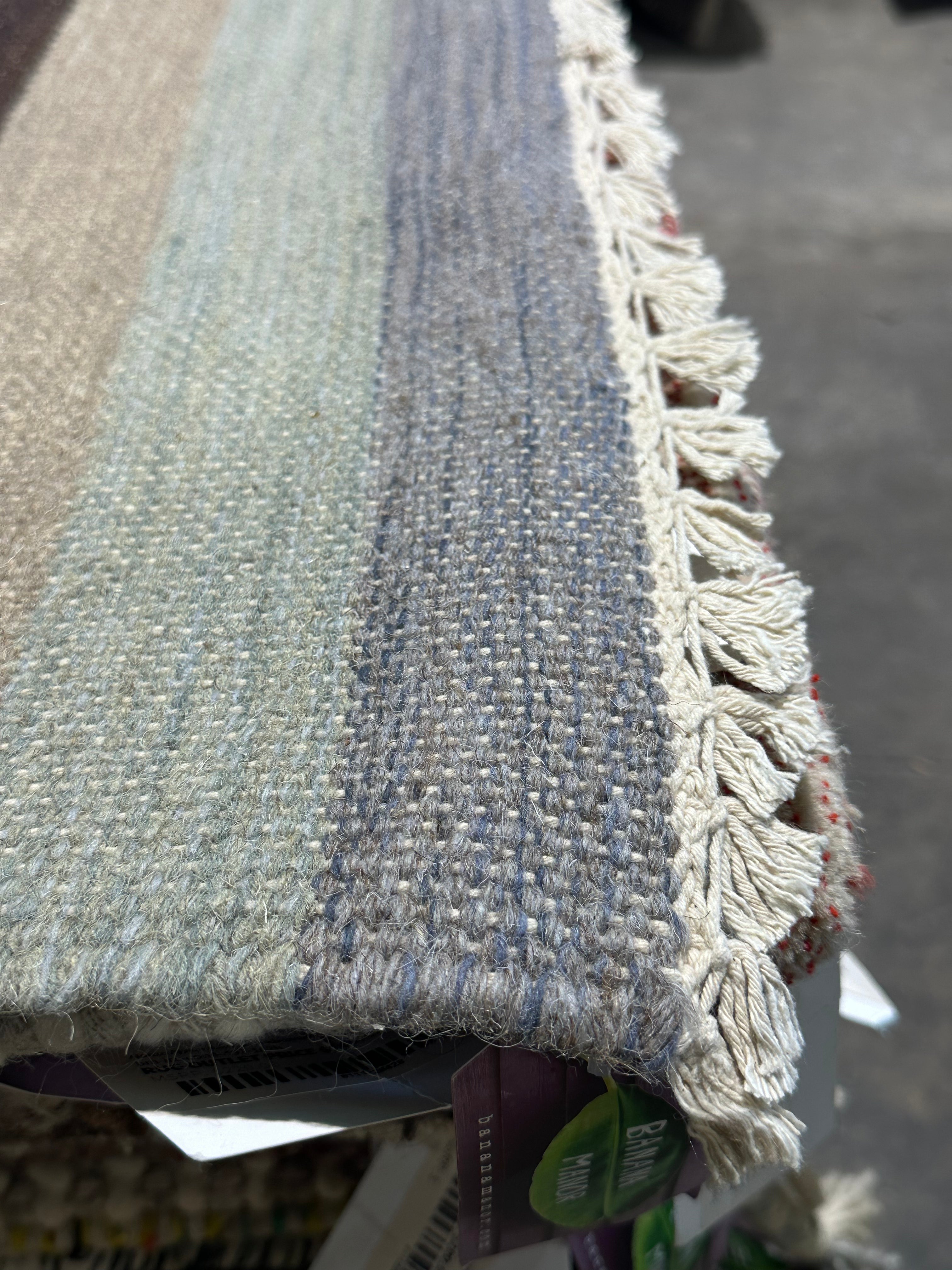Craig DiGregorio 4x6 Striped Handwoven Durrie Rug