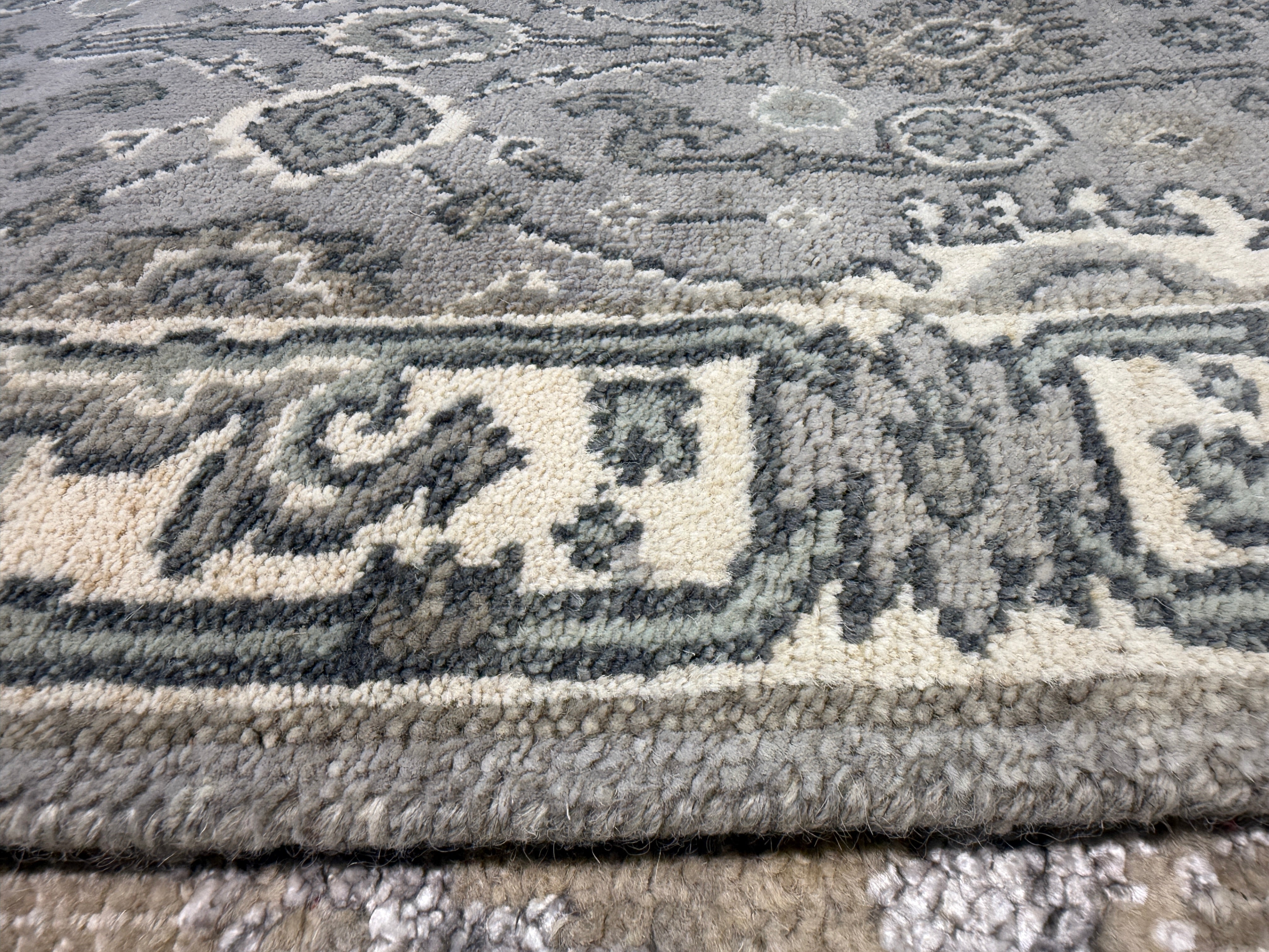 Cammie Clarke 2.6x9.9 Grey Hand-Knotted Oushak Runner
