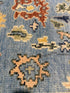Michelle Choi-Lee 3x16.6 Hand-Knotted Blue and Beige Oushak Runner
