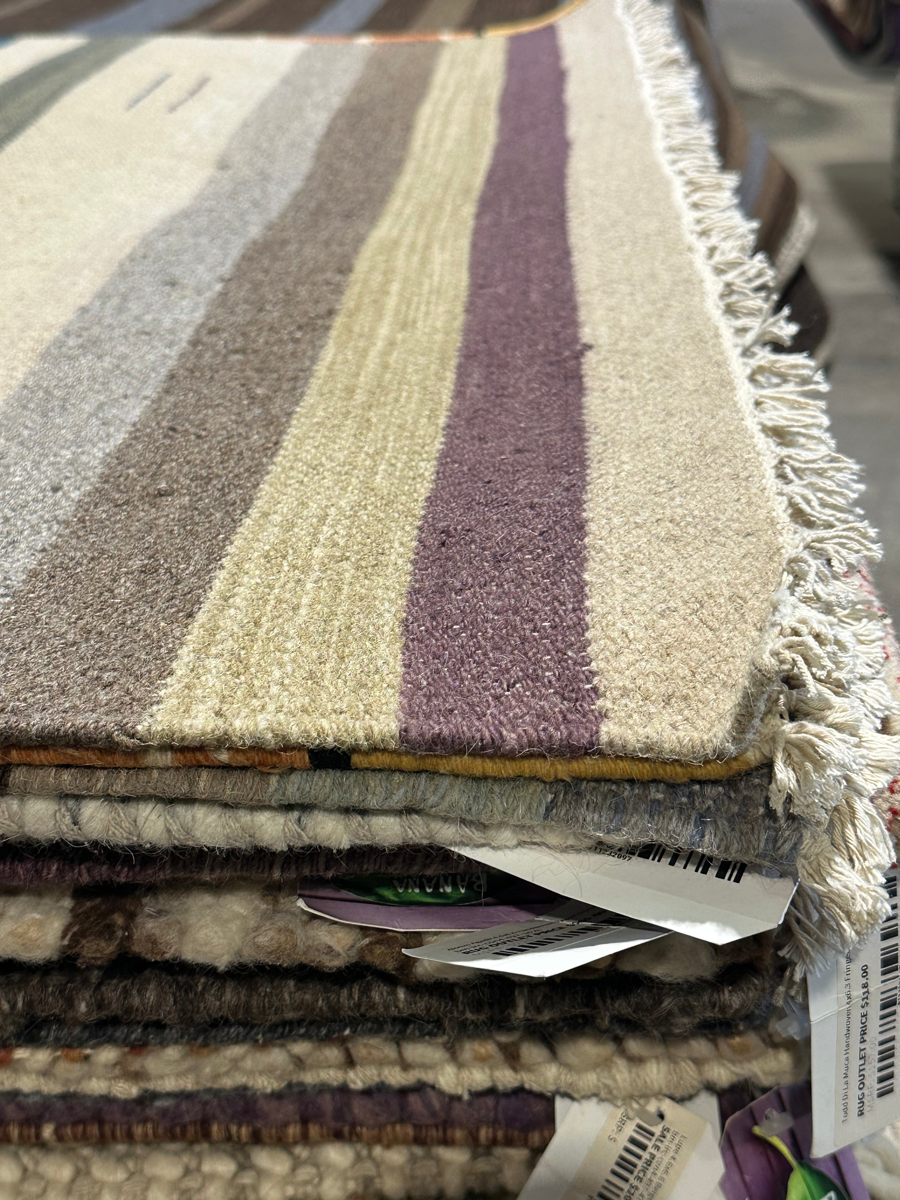 Craig DiGregorio 4x6 Striped Handwoven Durrie Rug