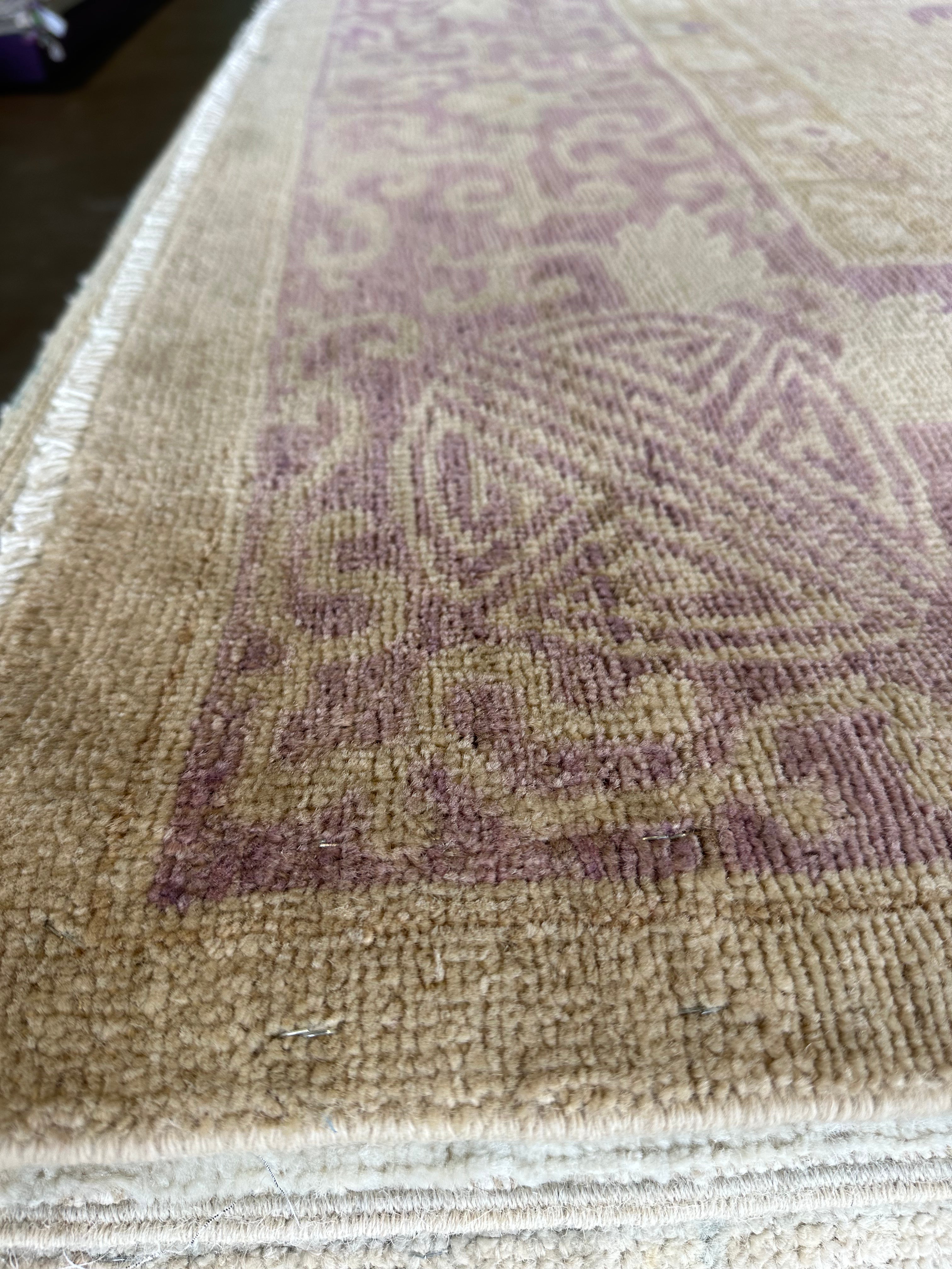 Carolyn Scott 9.10x9.1 Lavender Whitewashed Afghani Oushak Rug