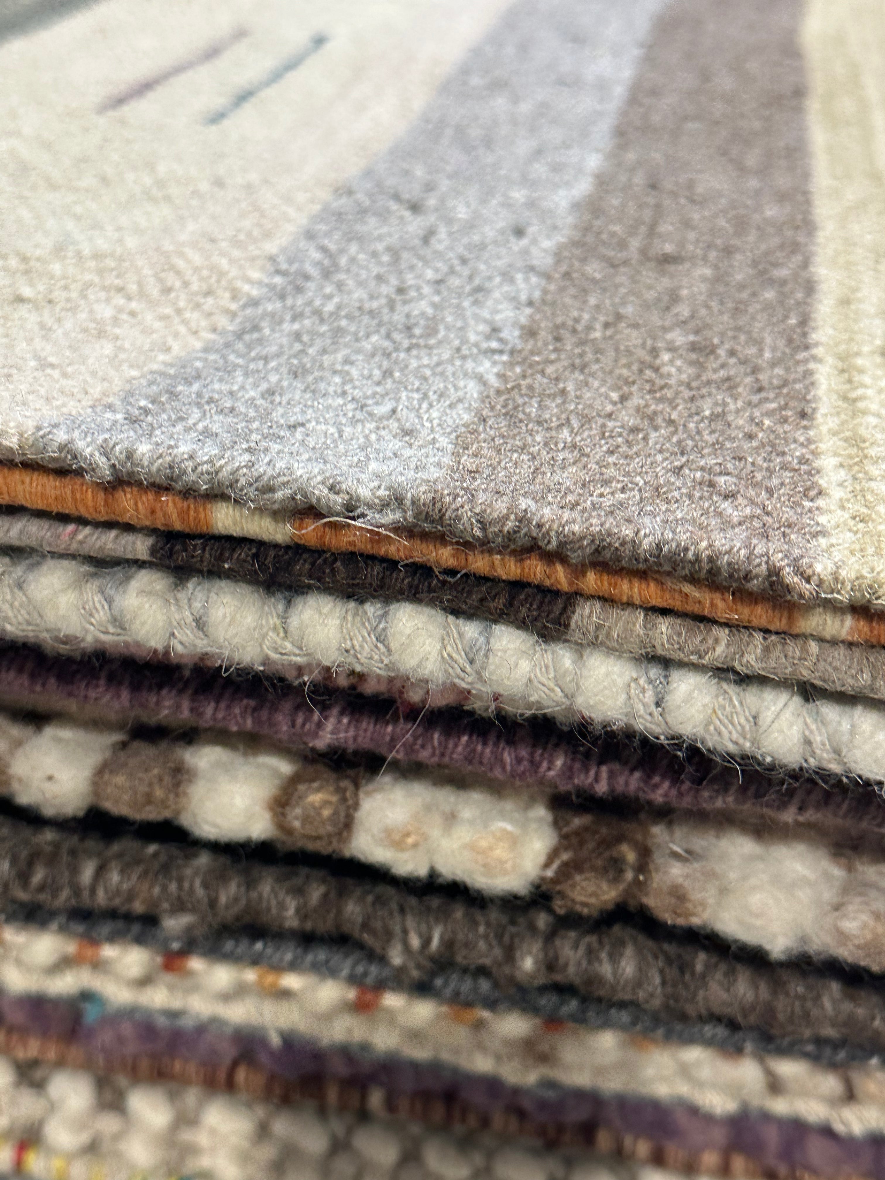 Craig DiGregorio 4x6 Striped Handwoven Durrie Rug