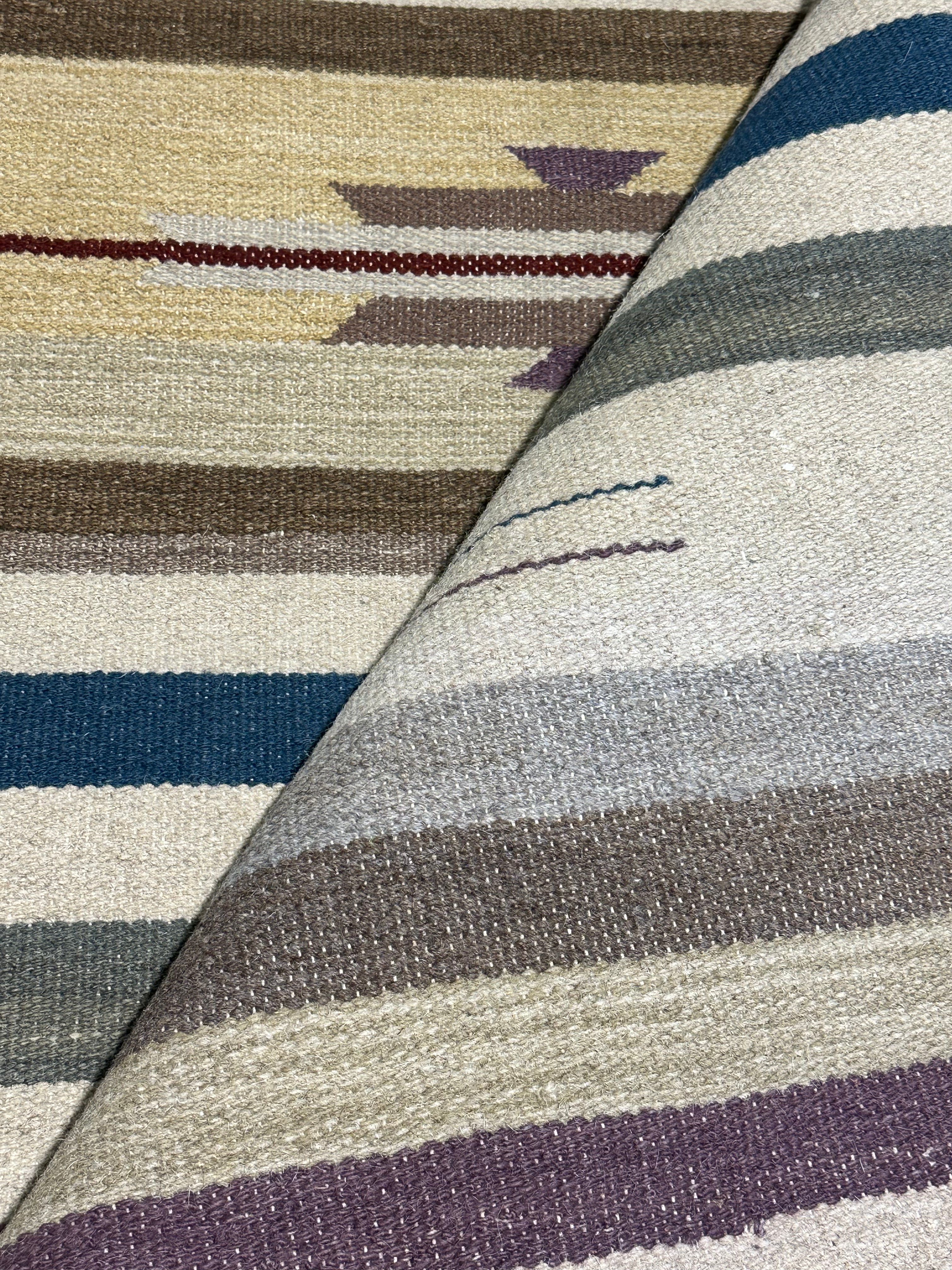 Craig DiGregorio 4x6 Striped Handwoven Durrie Rug