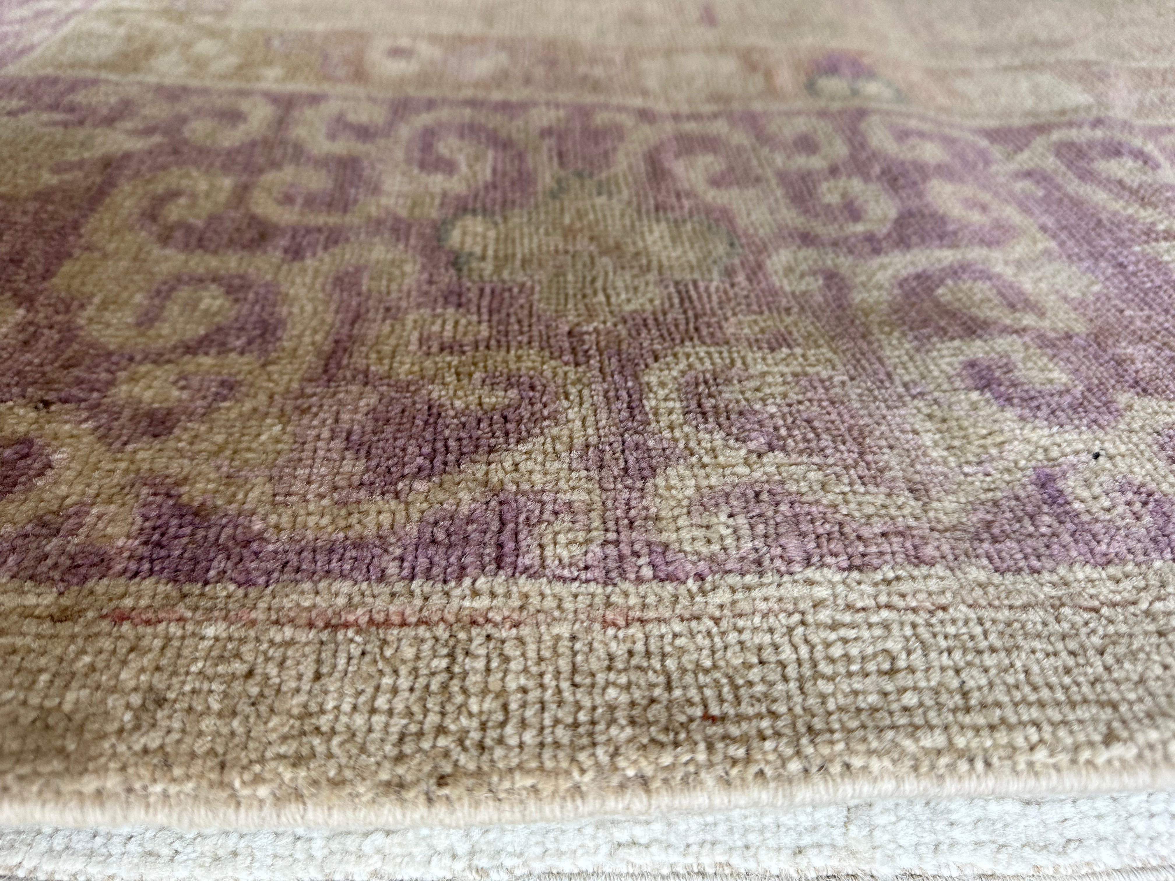 Carolyn Scott 9.10x9.1 Lavender Whitewashed Afghani Oushak Rug