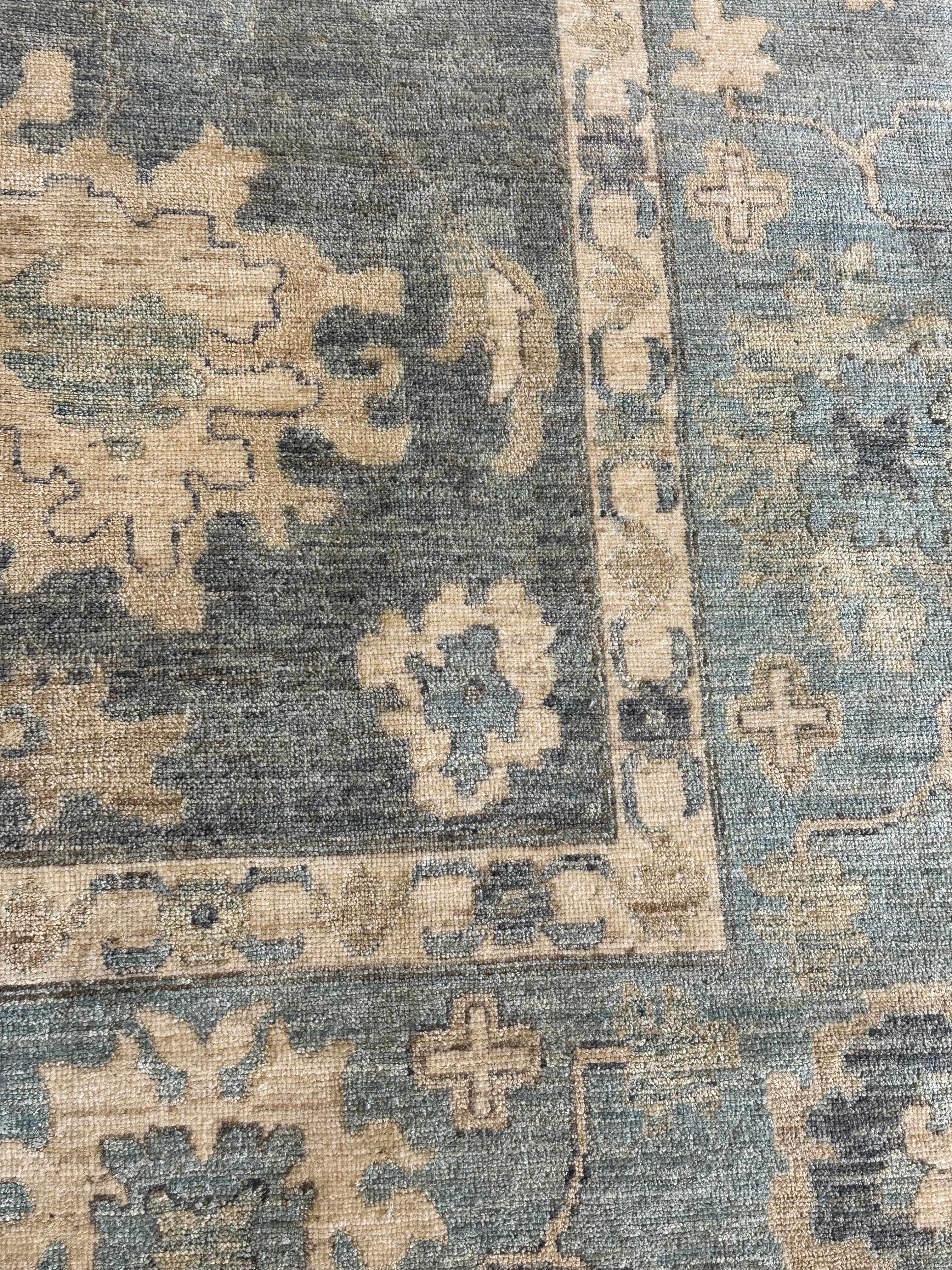 Ashlyn Anderson Gomez 9.10x14.1 Blue Afghani Whitewashed Oushak