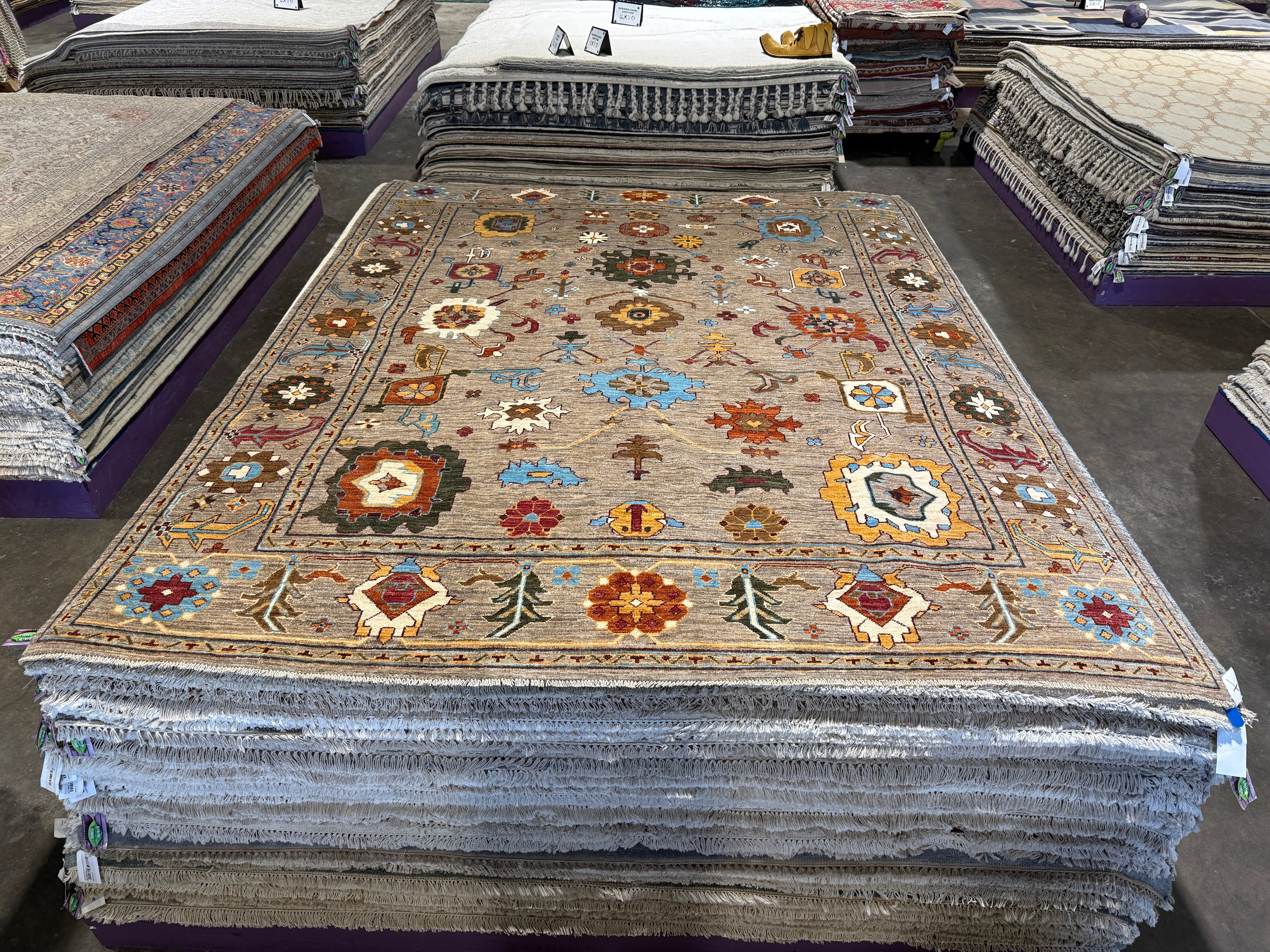 Kali Prasad 7.10x9.11 Afghani Kazak Grey Rug