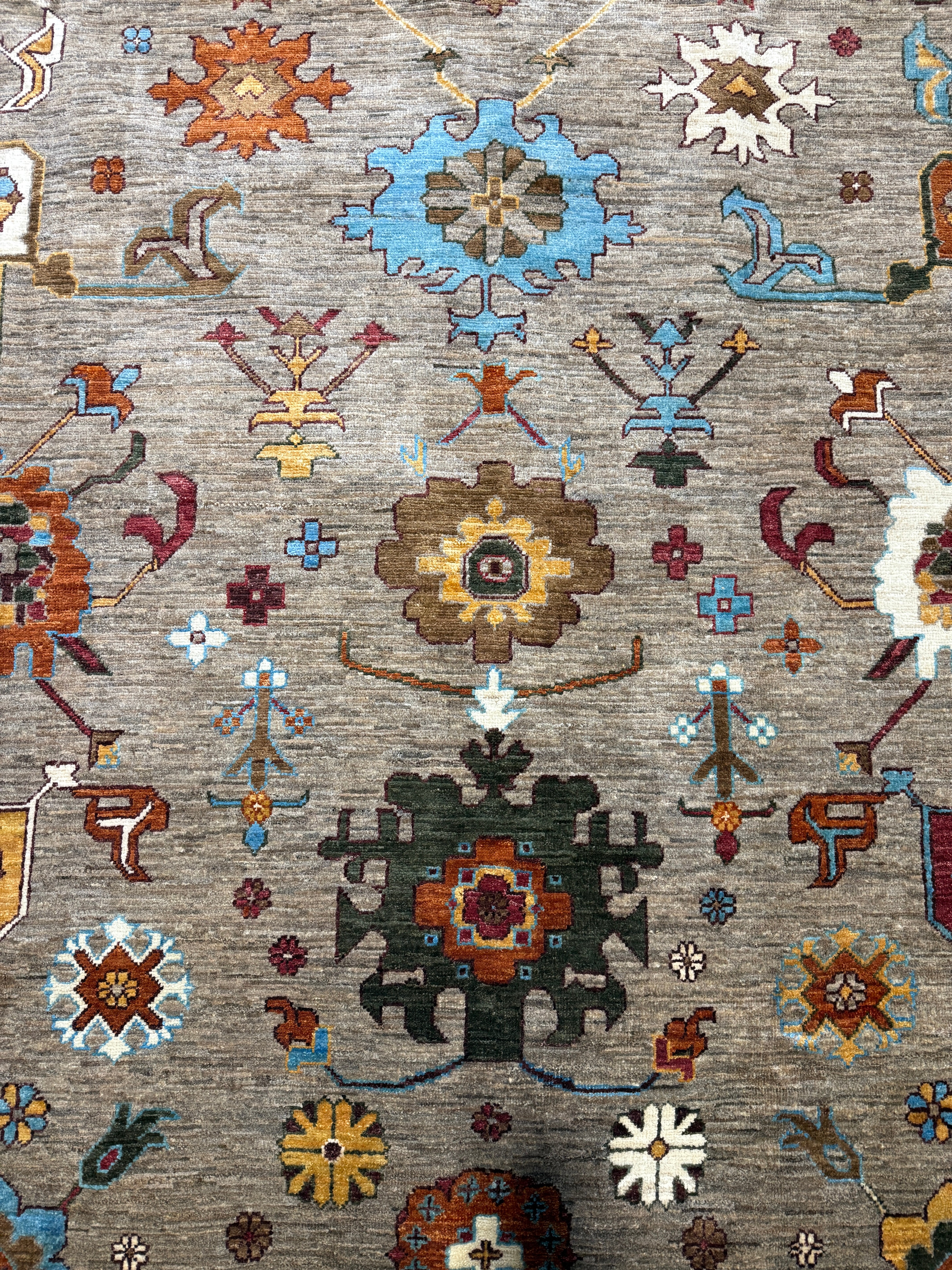 Kali Prasad 7.10x9.11 Afghani Kazak Grey Rug