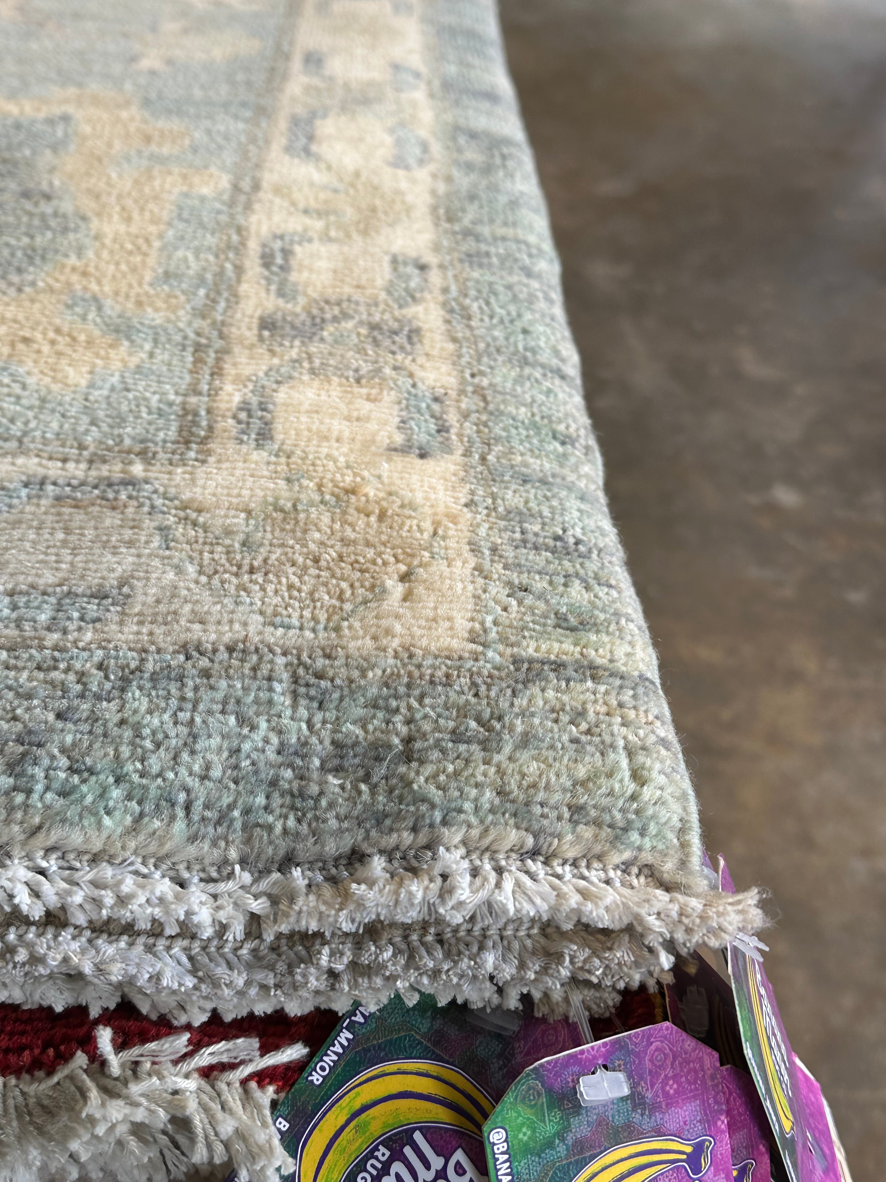 Ashlyn Anderson Gomez 9.10x14.1 Blue Afghani Whitewashed Oushak