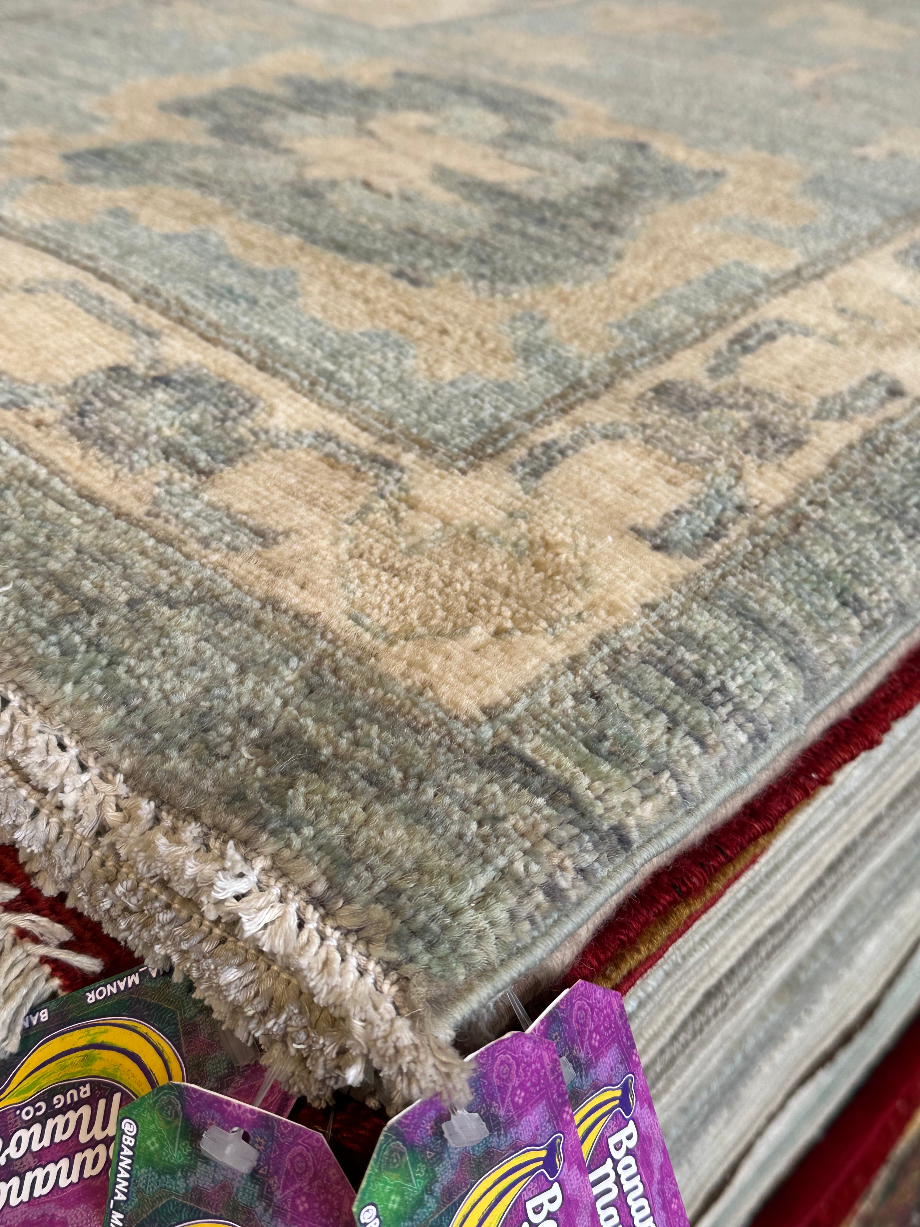 Ashlyn Anderson Gomez 9.10x14.1 Blue Afghani Whitewashed Oushak