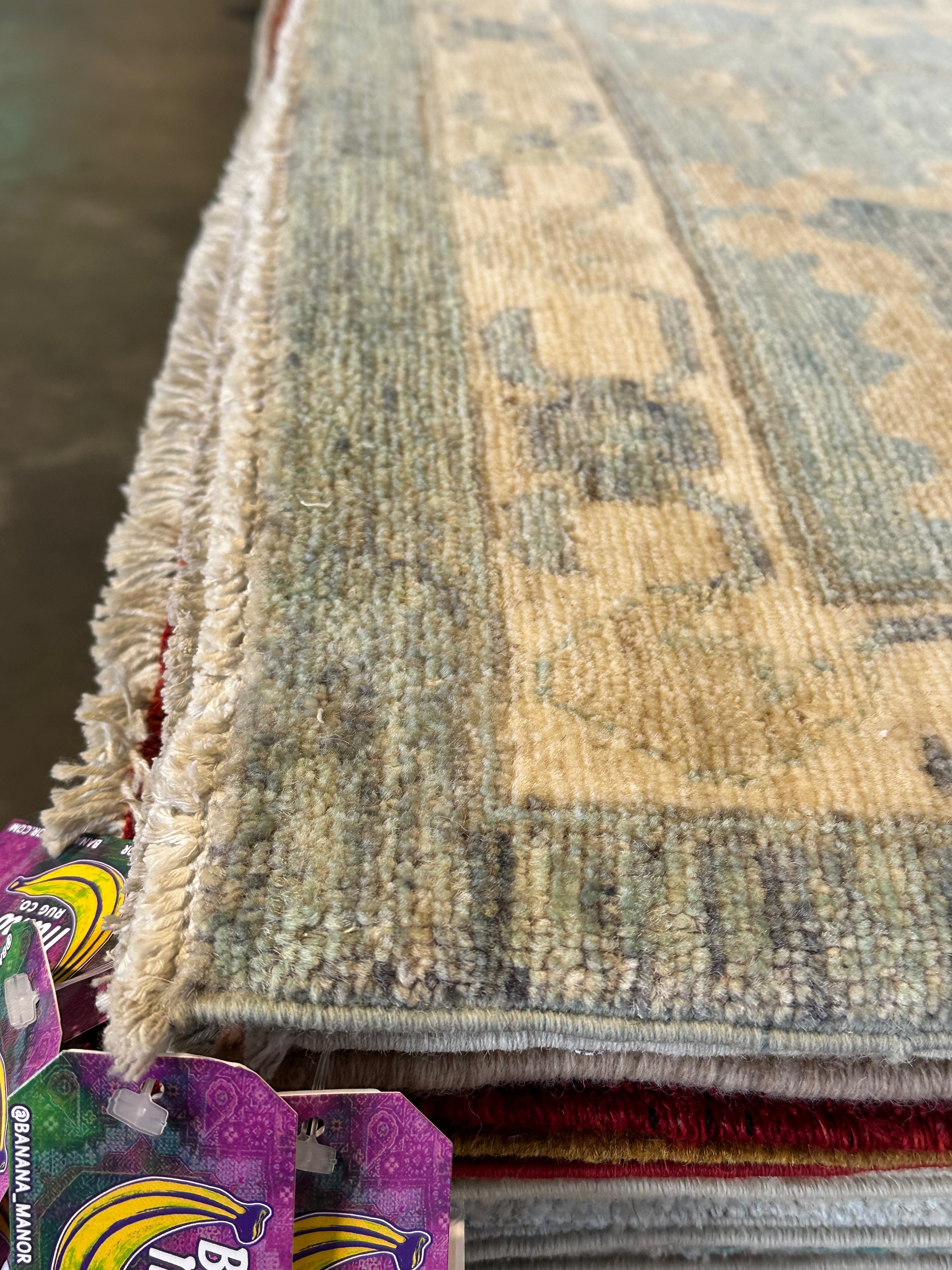 Ashlyn Anderson Gomez 9.10x14.1 Blue Afghani Whitewashed Oushak