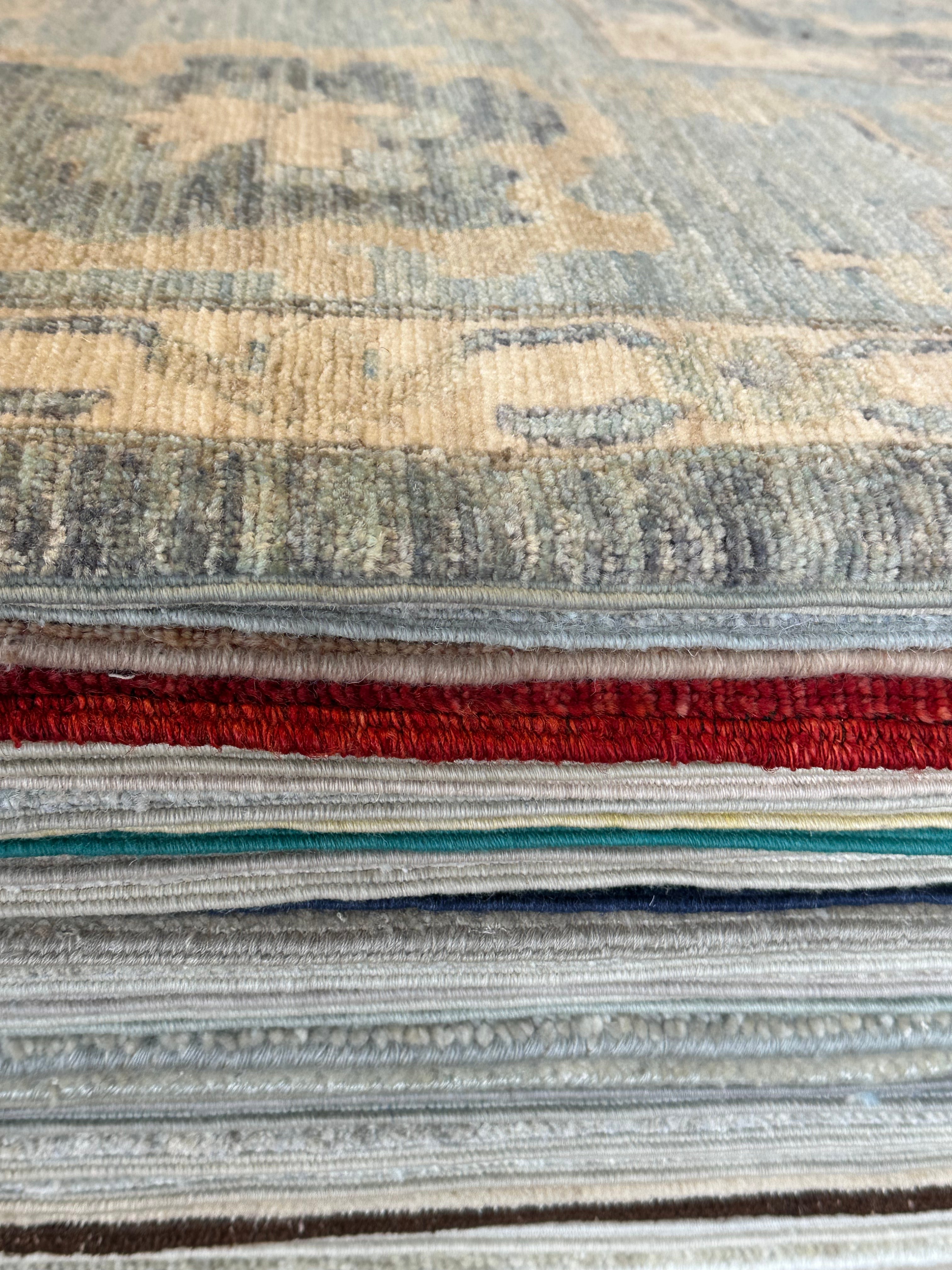 Ashlyn Anderson Gomez 9.10x14.1 Blue Afghani Whitewashed Oushak