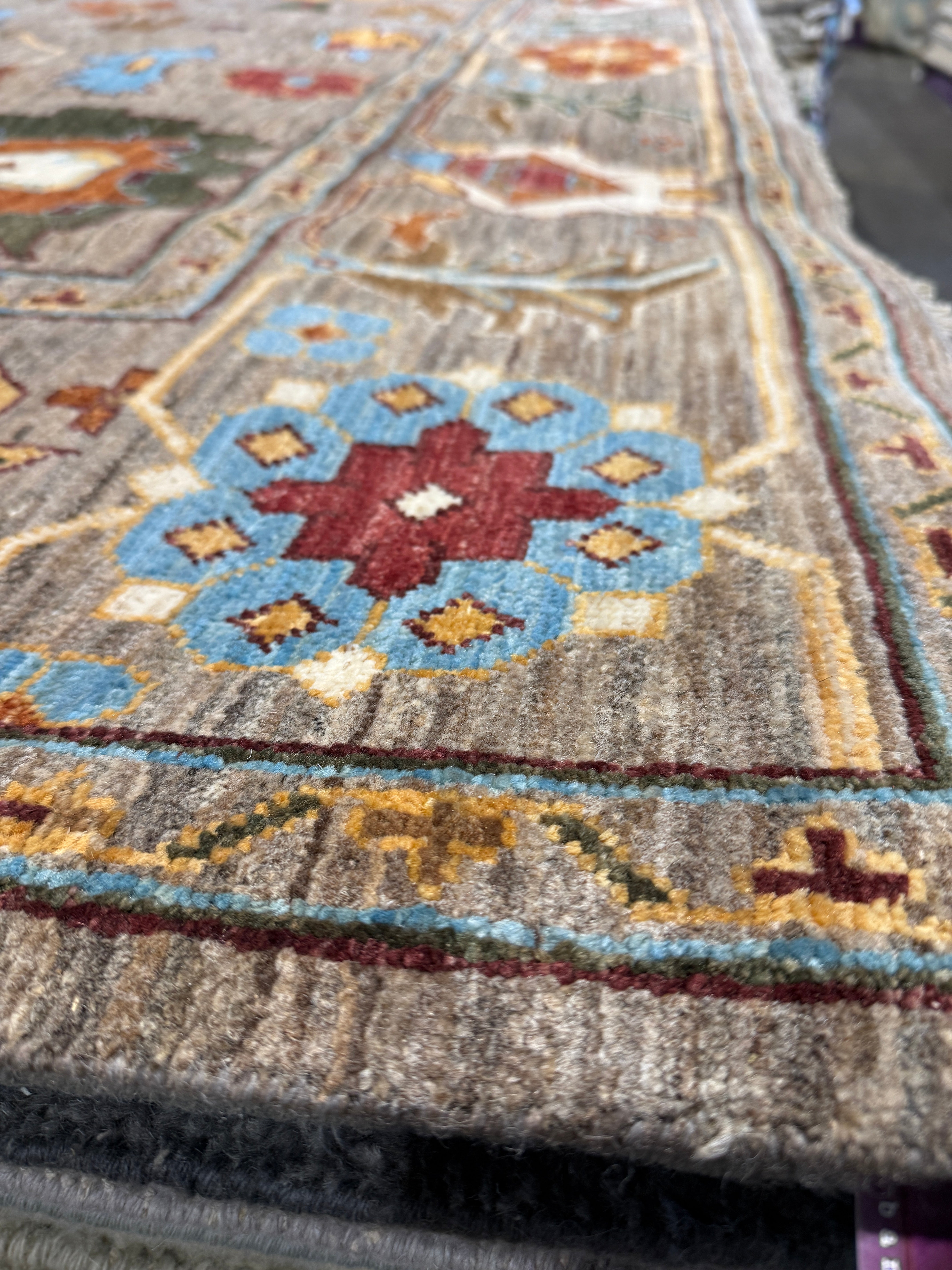 Kali Prasad 7.10x9.11 Afghani Kazak Grey Rug