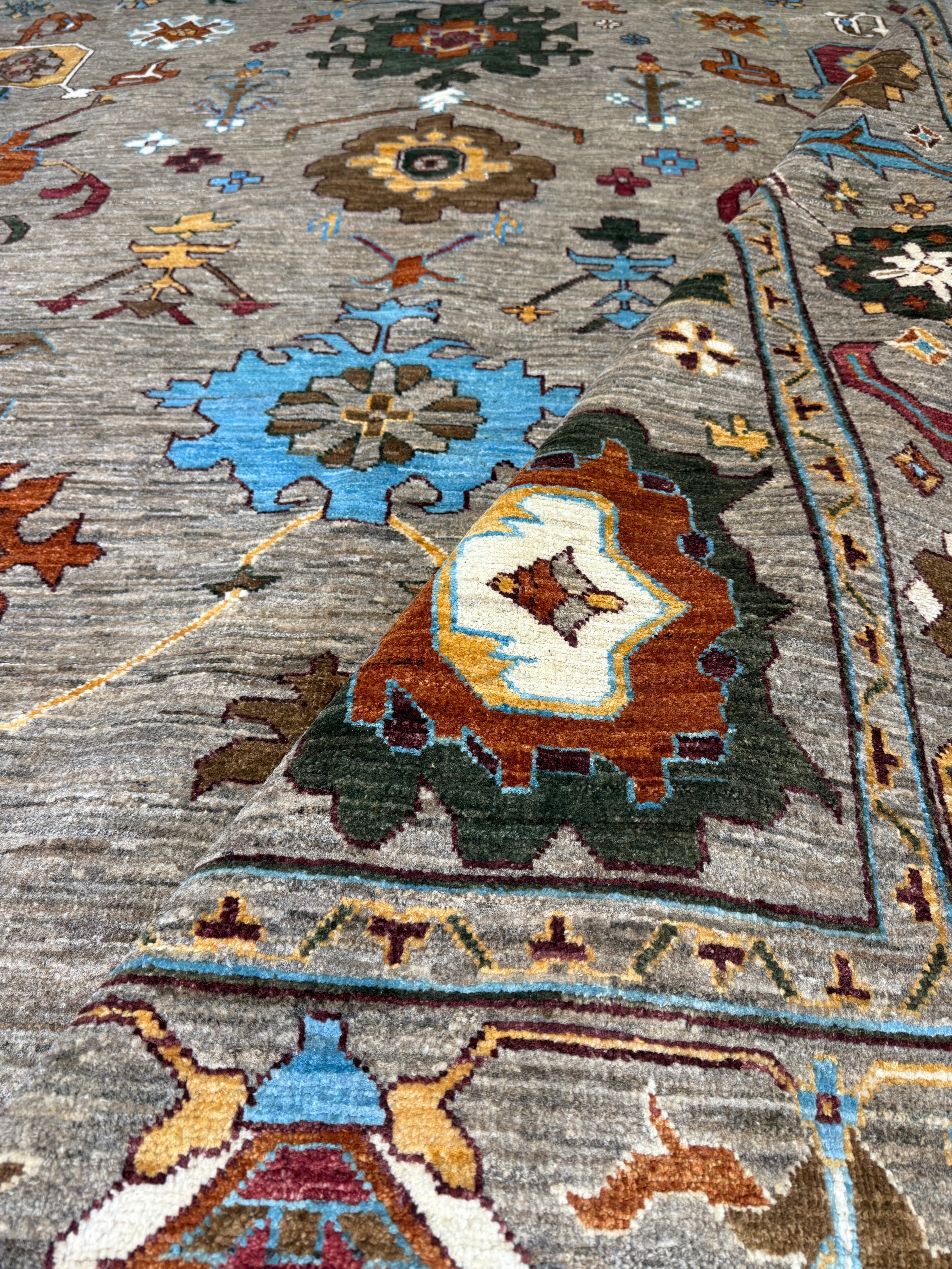 Kali Prasad 7.10x9.11 Afghani Kazak Grey Rug