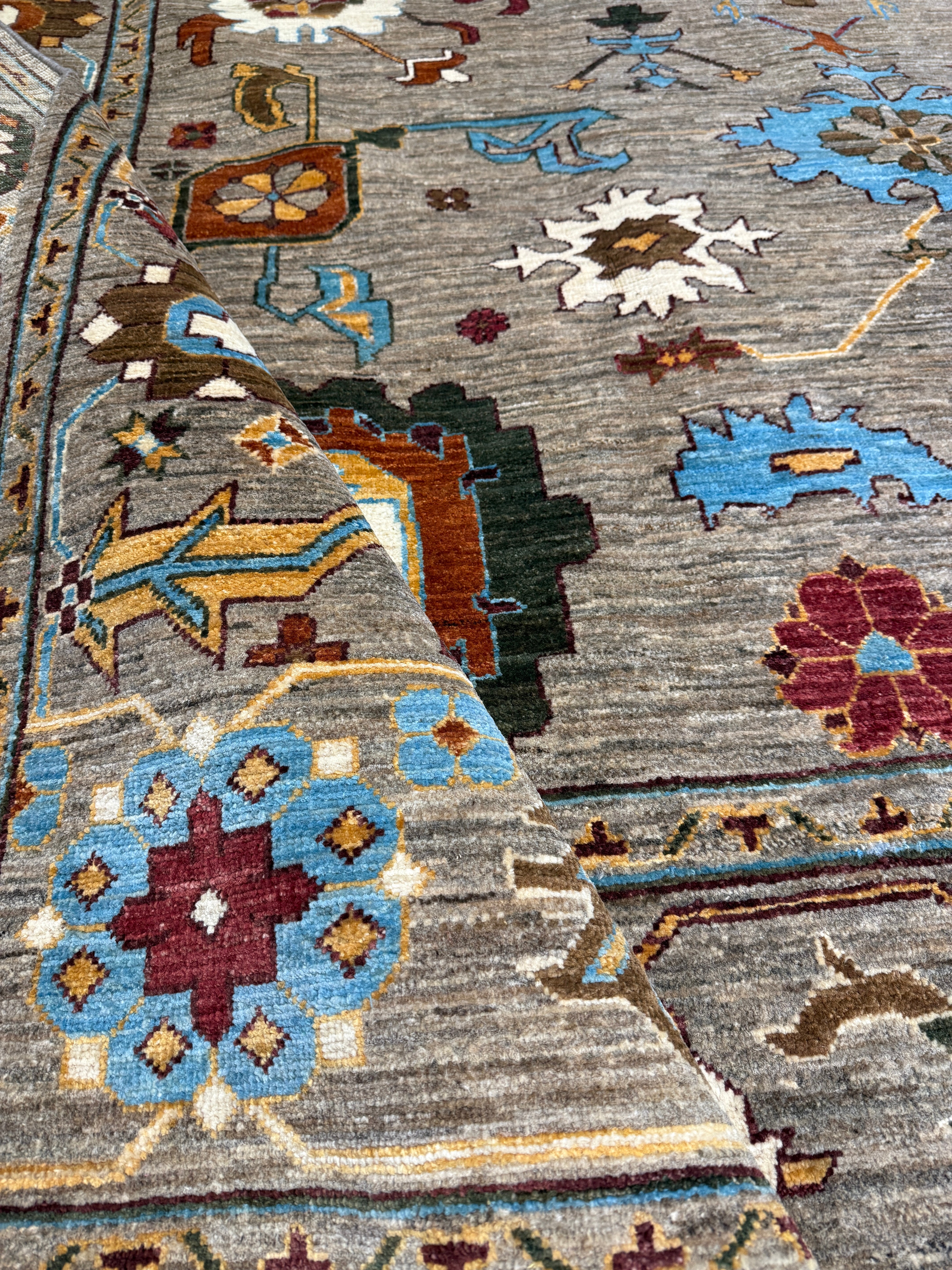 Kali Prasad 7.10x9.11 Afghani Kazak Grey Rug